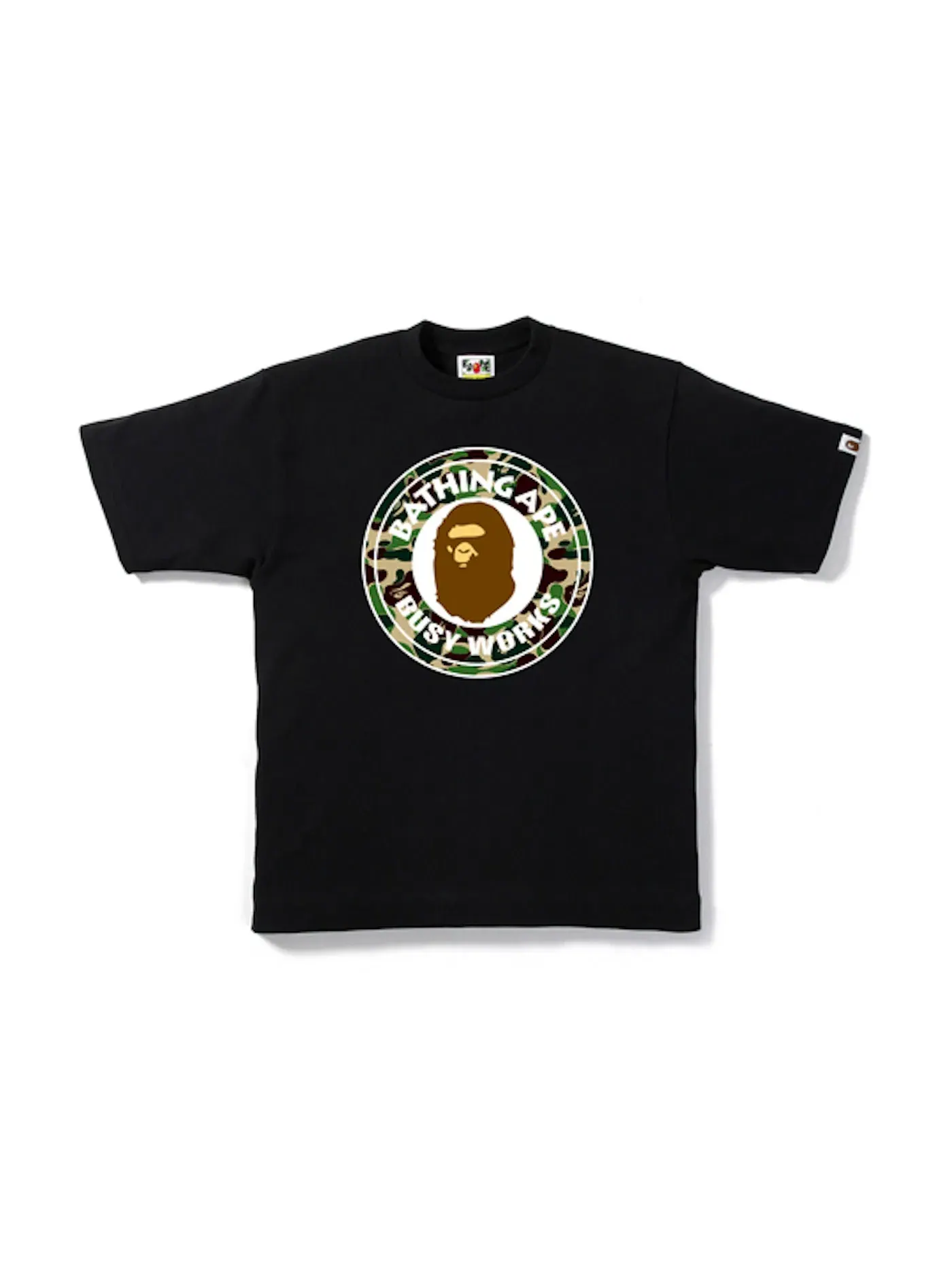 Мужская футболка с принтом BAPE ABC Busy Works Tee BAPE — изображение 1 из 1, черный