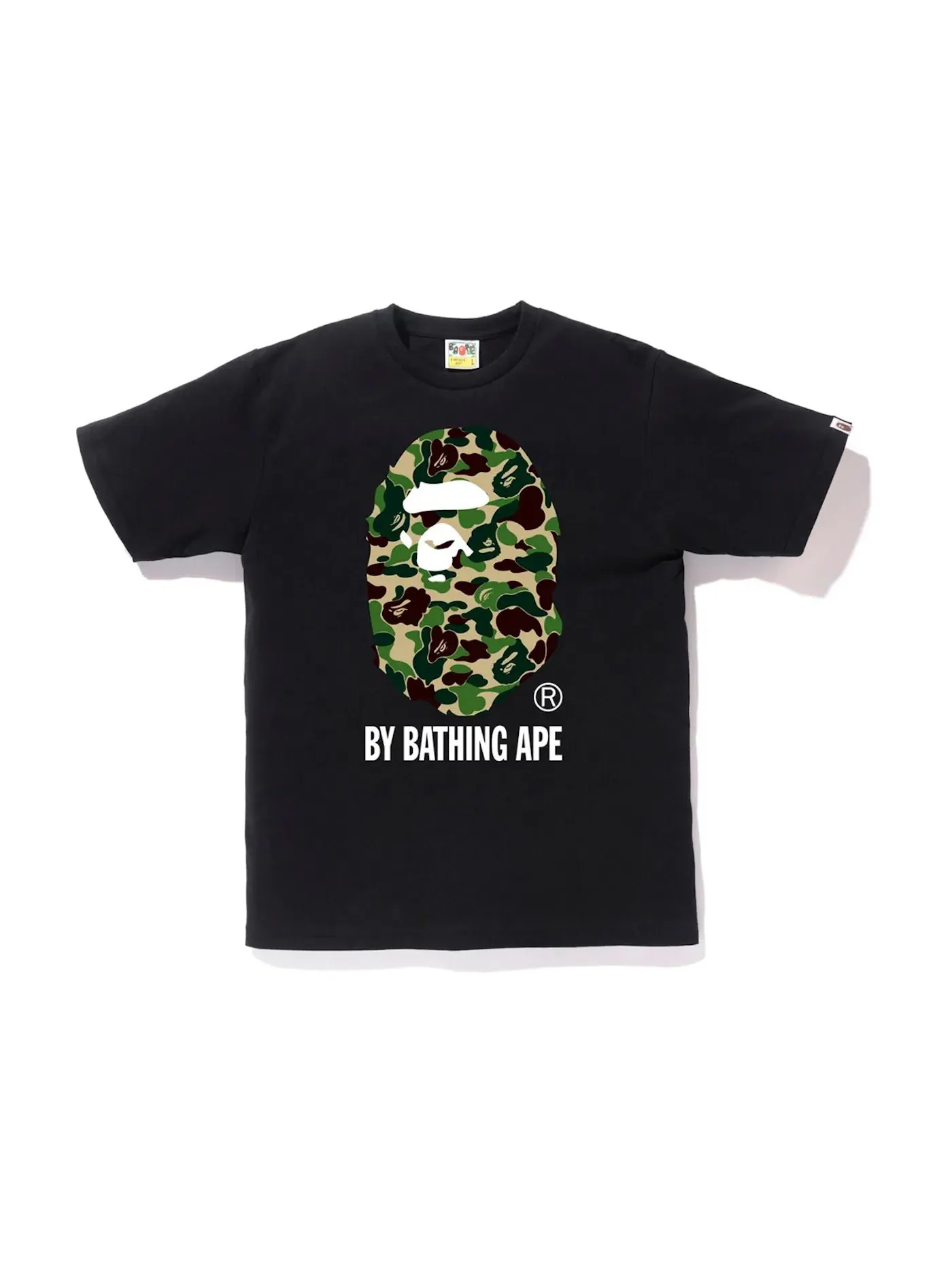 Мужская футболка с принтом ABC By Bathing Tee BAPE — изображение 1 из 1, черный/зеленый