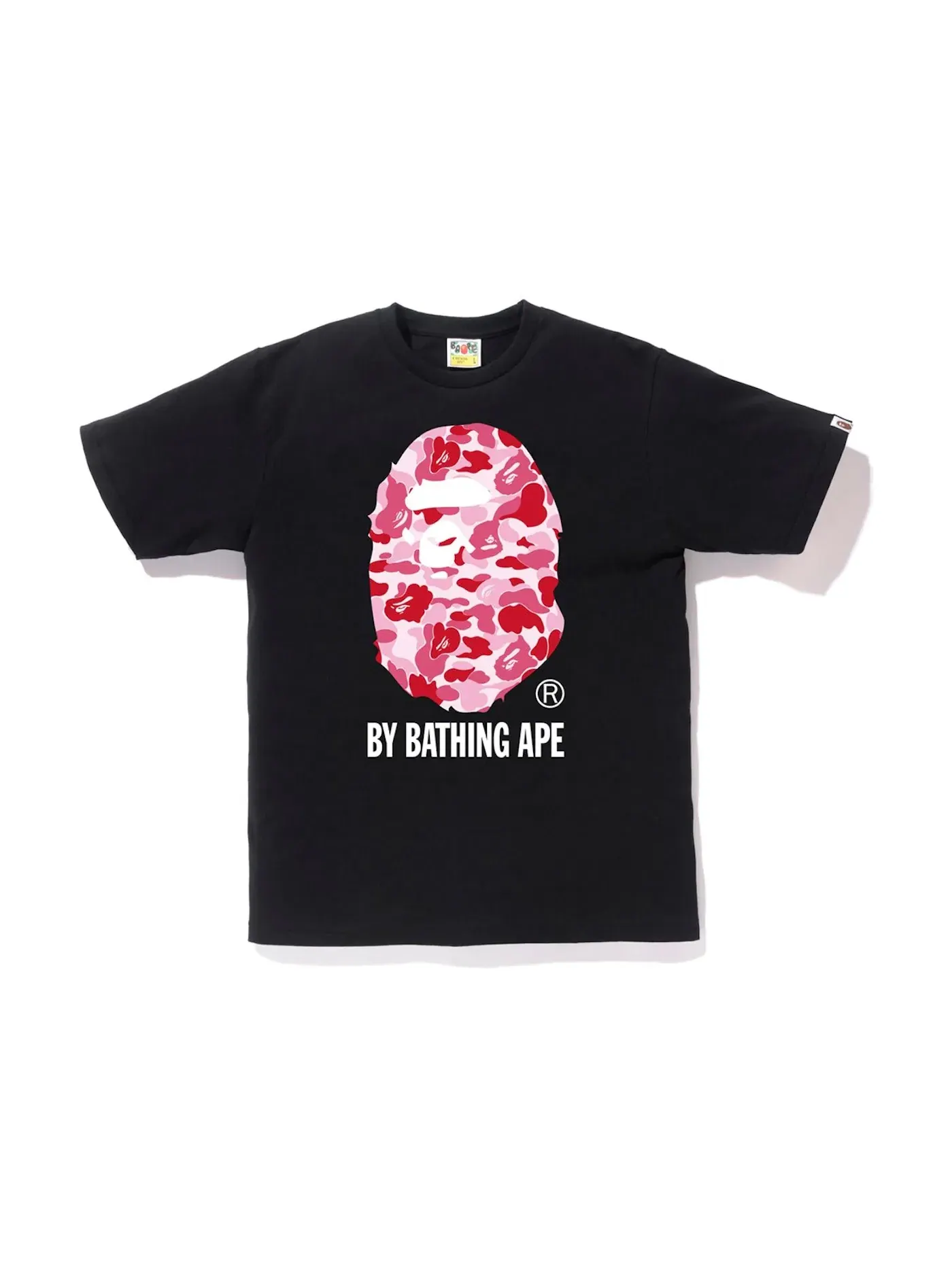 Мужская футболка с принтом BAPE ABC By Bathing Tee BAPE — изображение 1 из 1, черный/розовый