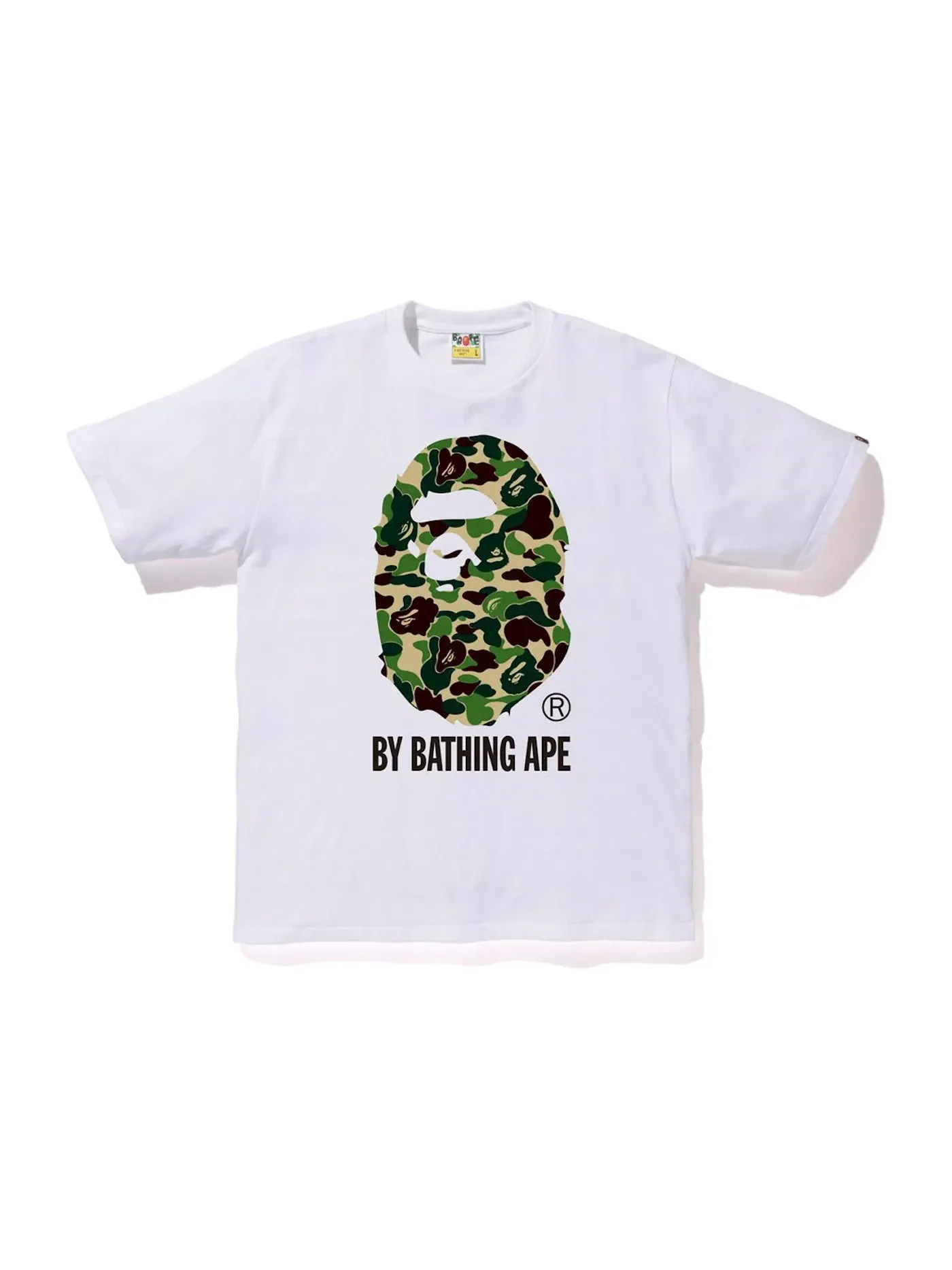 Мужская футболка с коротким рукавом BAPE Tee — изображение 1 из 1, белый/зеленый