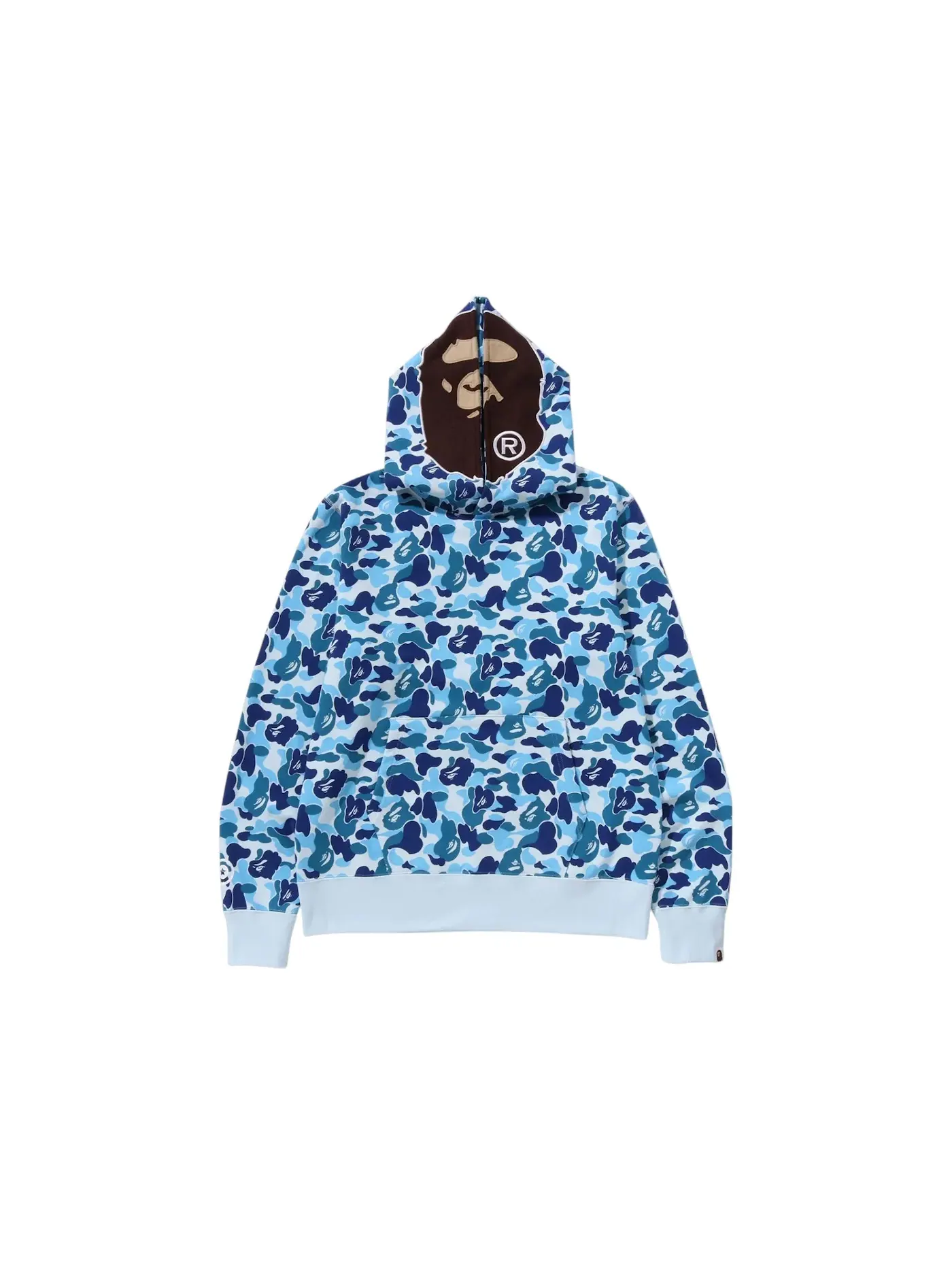 Мужской пуловер-худи с камуфляжным принтом BAPE ABC Camo 2nd Ape Pullover Hoodie — изображение 1 из 1, синий