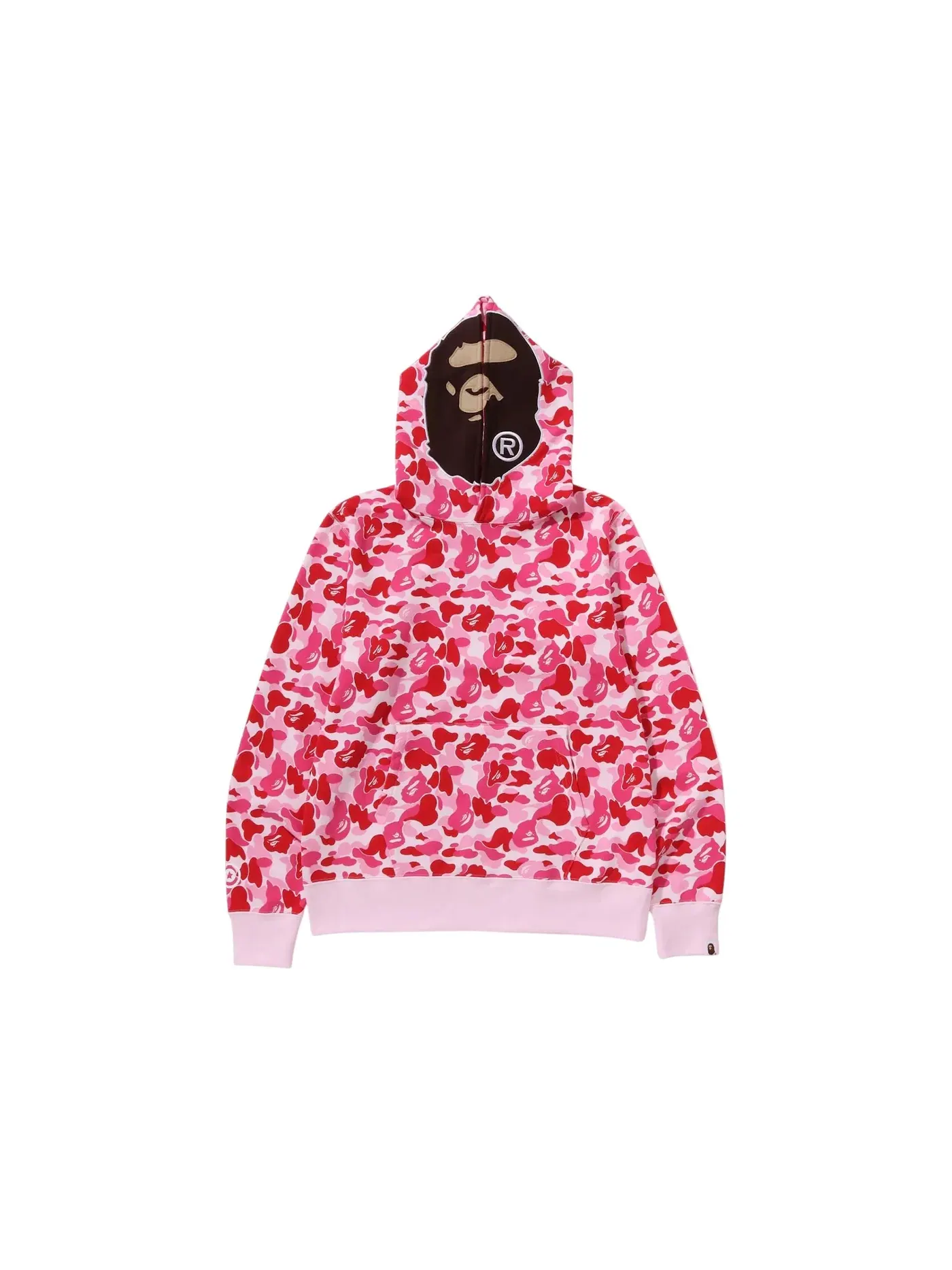 Мужской пуловер-худи с камуфляжным принтом BAPE ABC Camo 2nd Ape Pullover Hoodie BAPE — изображение 1 из 1, розовый