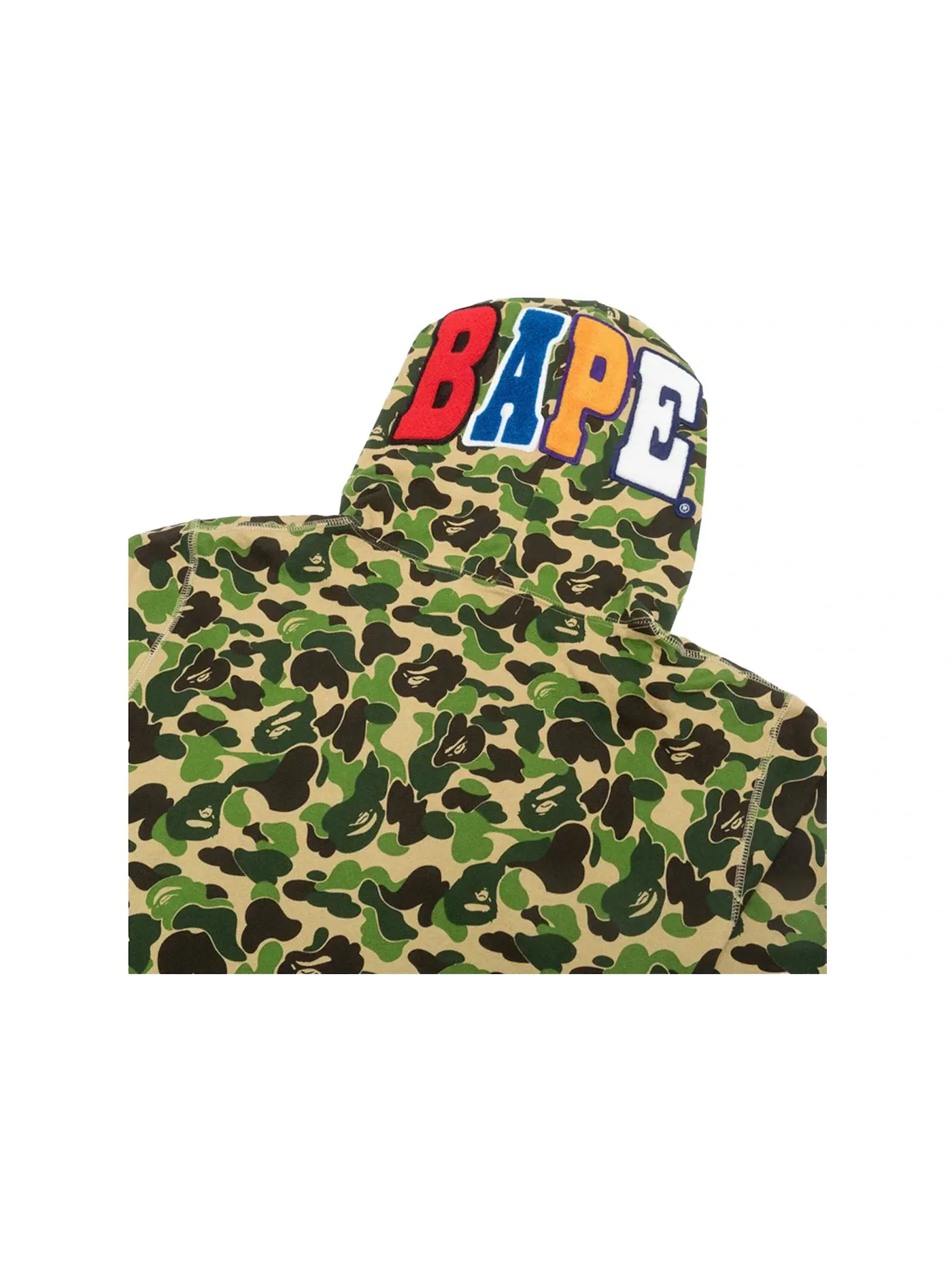 Мужской худи с камуфляжным принтом Ape Wide BAPE — изображение 2 из 3, зеленый