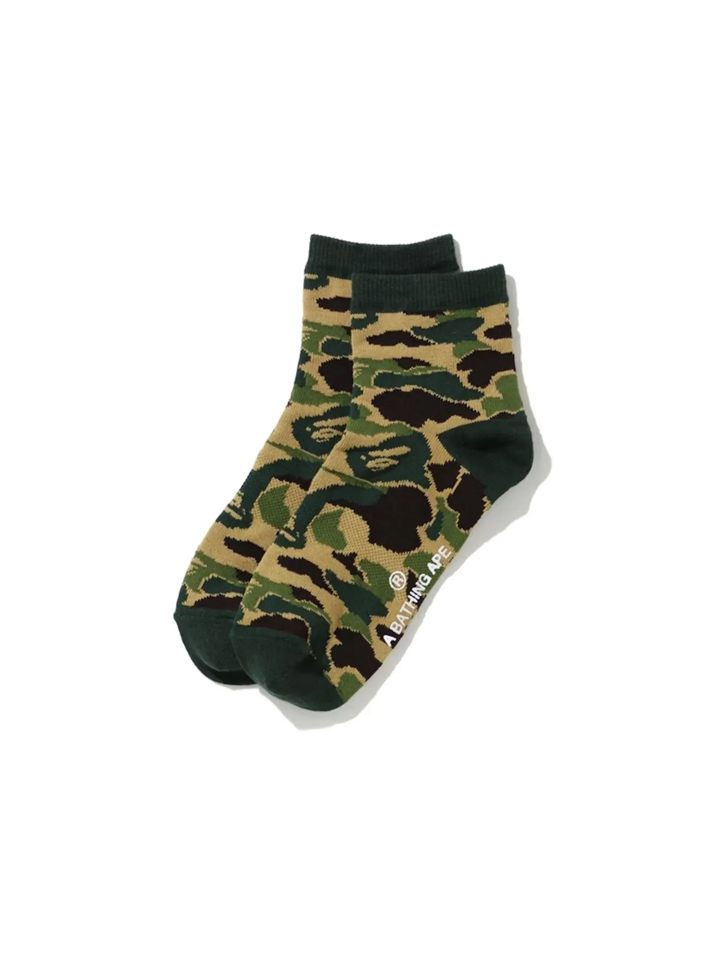 Мужские носки с камуфляжным принтом BAPE ABC Camo Ankle Socks (SS20) — изображение 1 из 1, зеленый