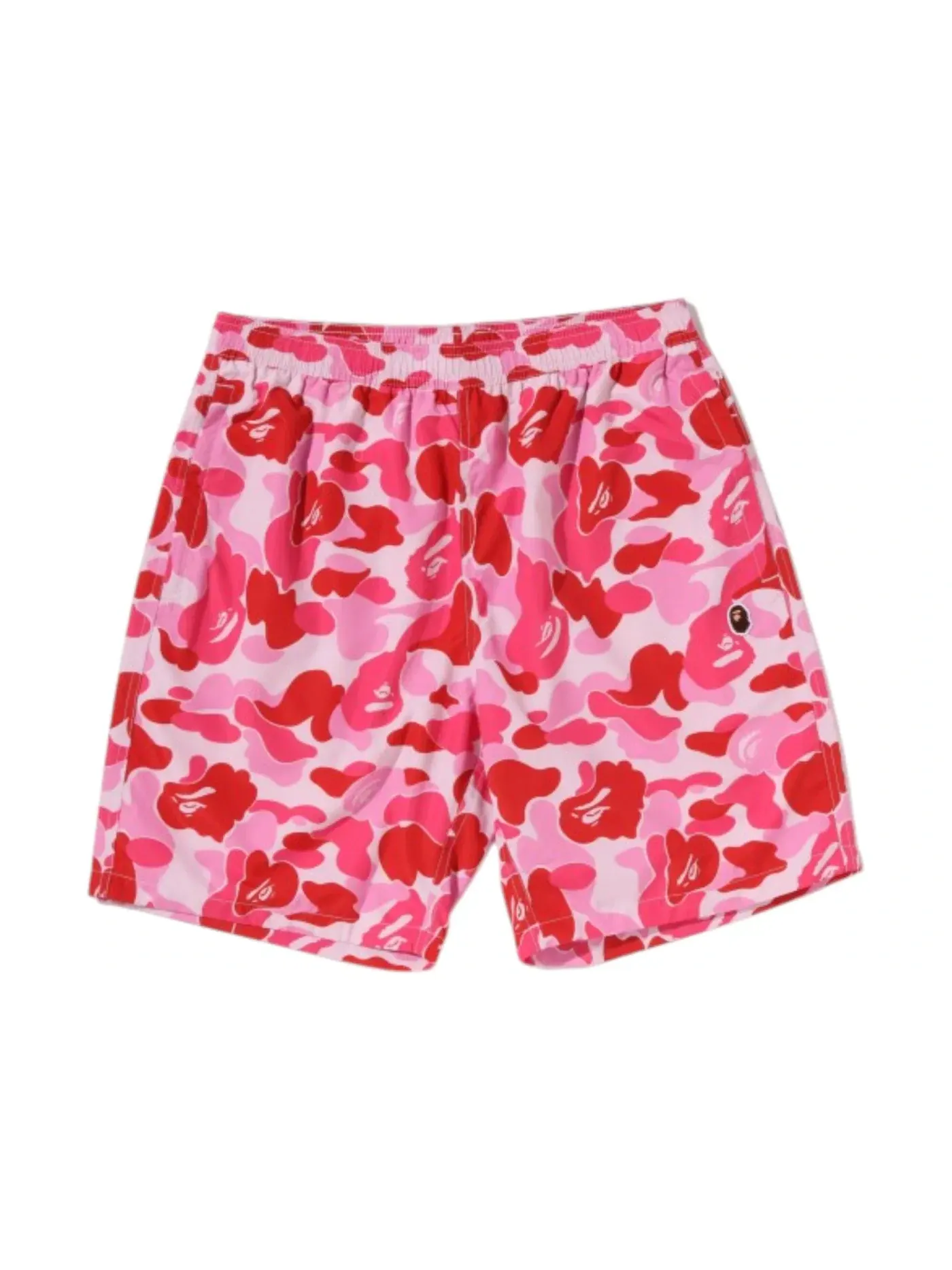 Мужские шорты с камуфляжным принтом BAPE ABC Camo Ape Head One Point Beach Shorts — изображение 1 из 2, розовый