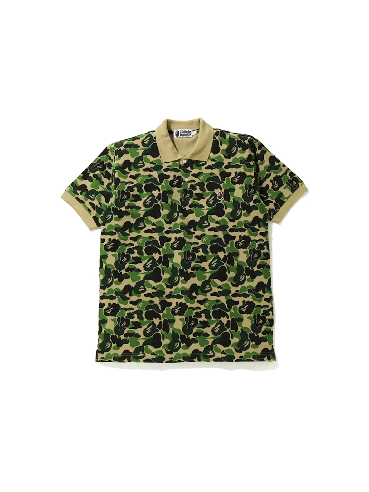 Мужская рубашка-поло с камуфляжным принтом BAPE Polo — изображение 1 из 1, зеленый