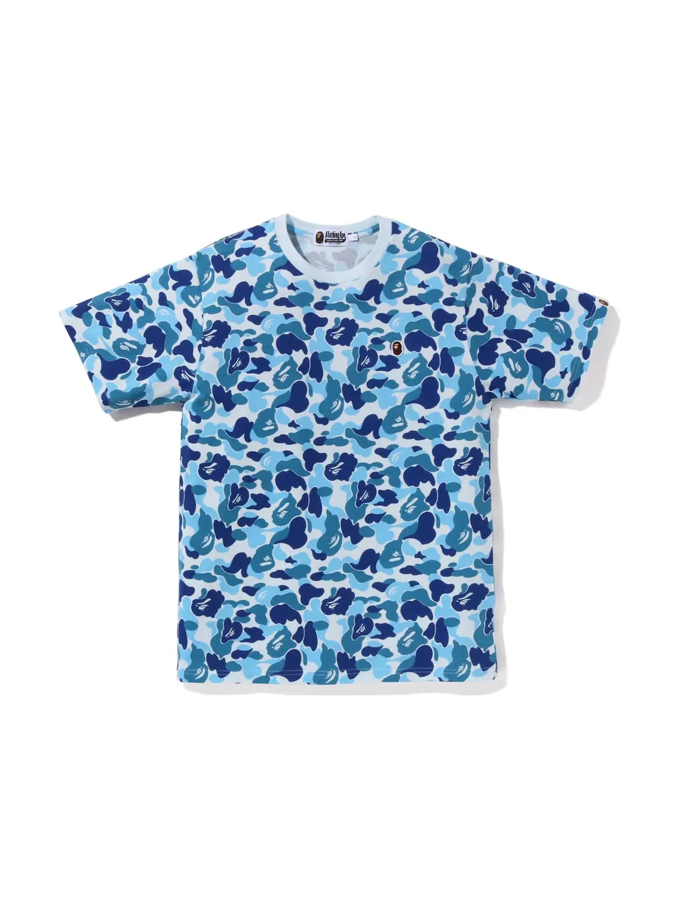 Мужская футболка с принтом BAPE ABC Camo Ape Head One Point Tee BAPE — изображение 1 из 1, синий