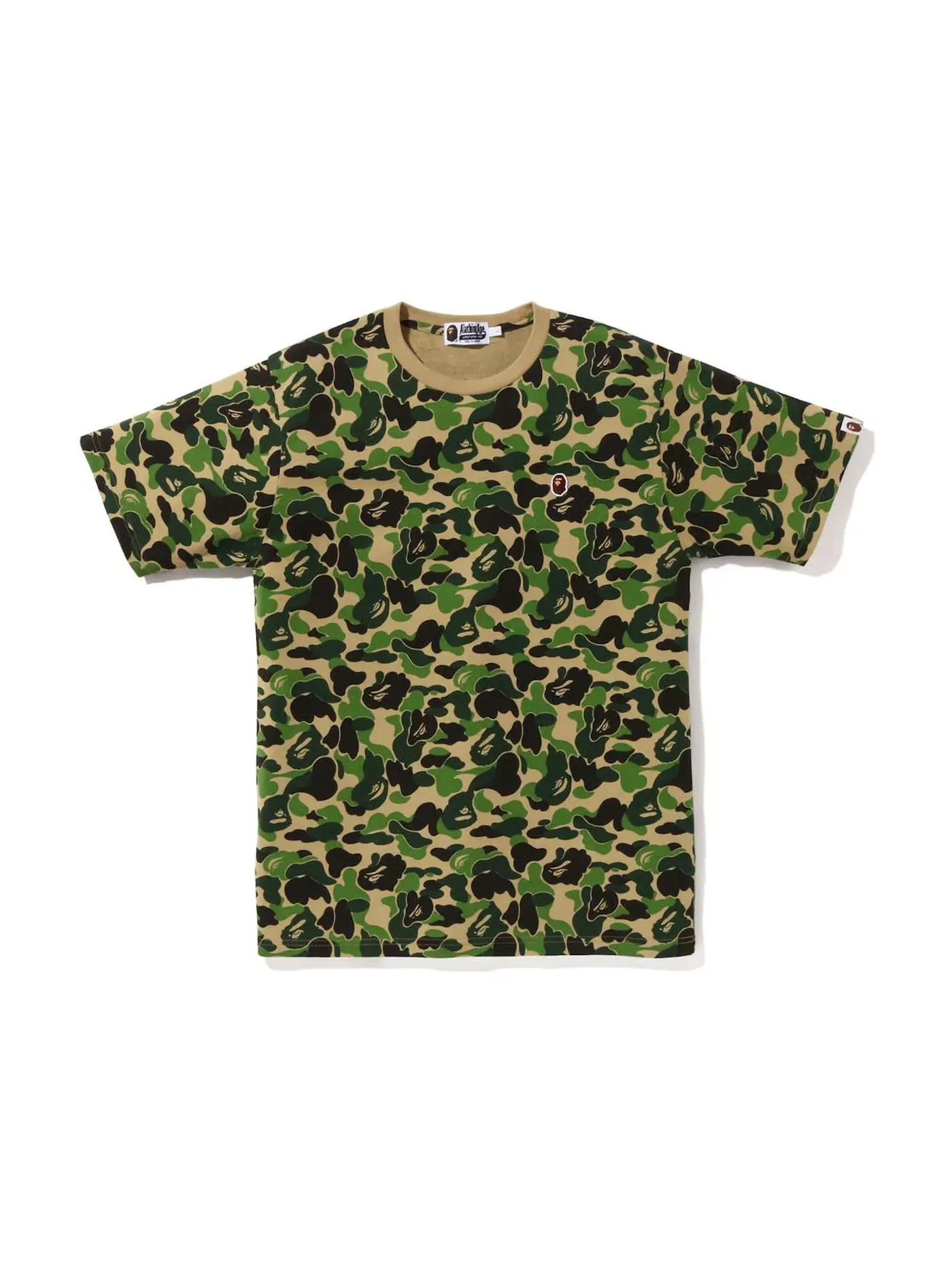 Мужская футболка с принтом BAPE ABC Camo Ape Head One Point Tee — изображение 1 из 1, зеленый