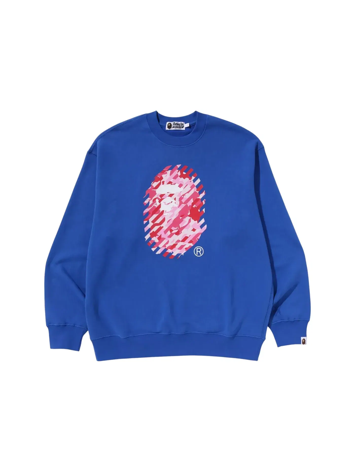 Мужской свитшот свободного кроя ABC Camo Ape Head BAPE — изображение 1 из 2, синий