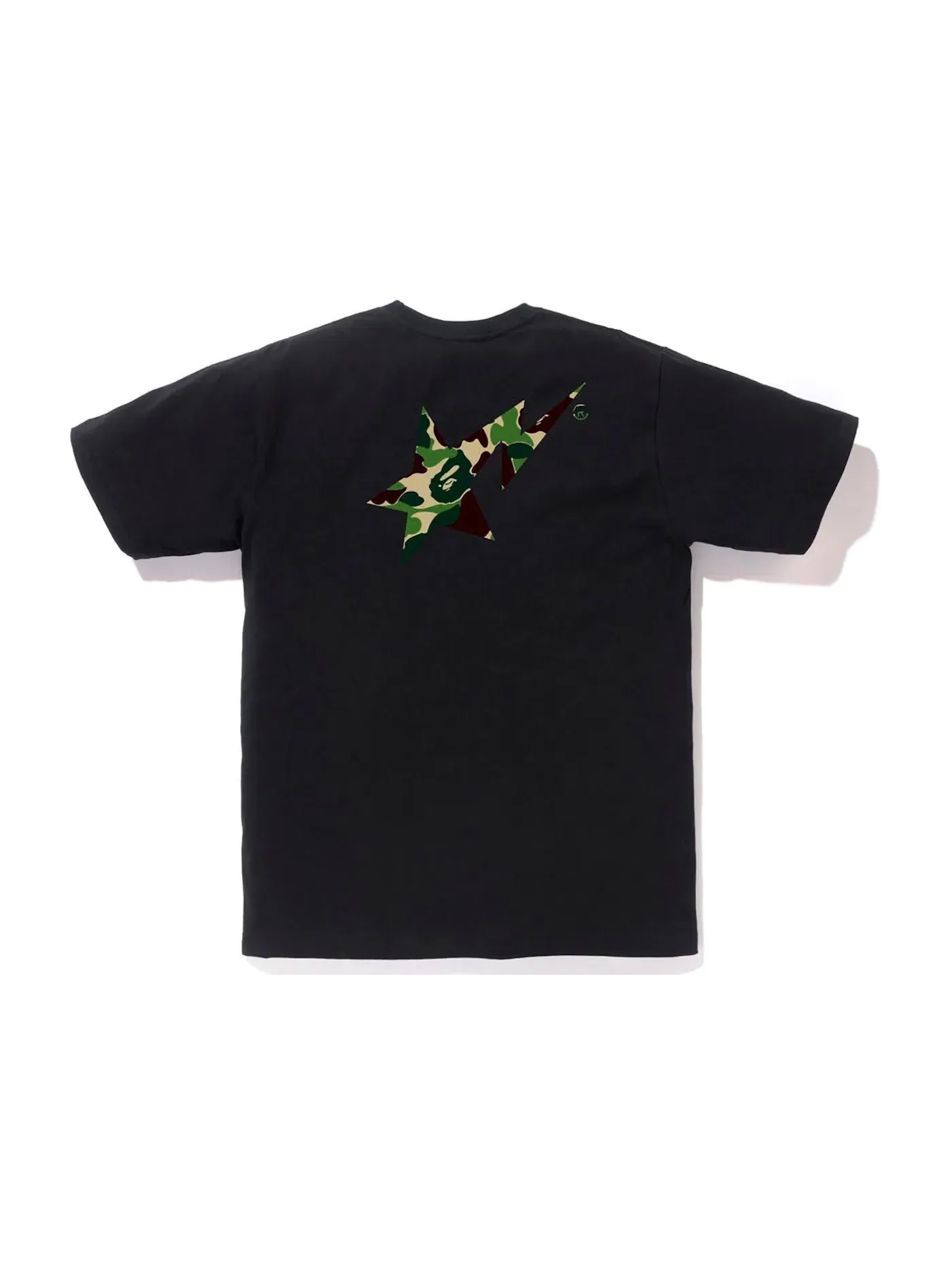 Мужская футболка с камуфляжным принтом BAPE ABC Camo BAPE Sta Logo Tee BAPE — изображение 2 из 2, черный зеленый