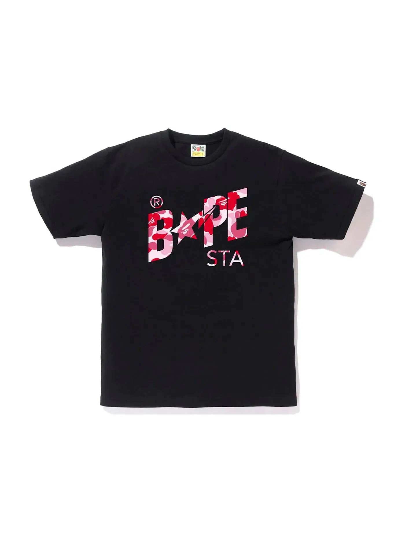 Мужская футболка с принтом Tee BAPE — изображение 1 из 2, черный розовый