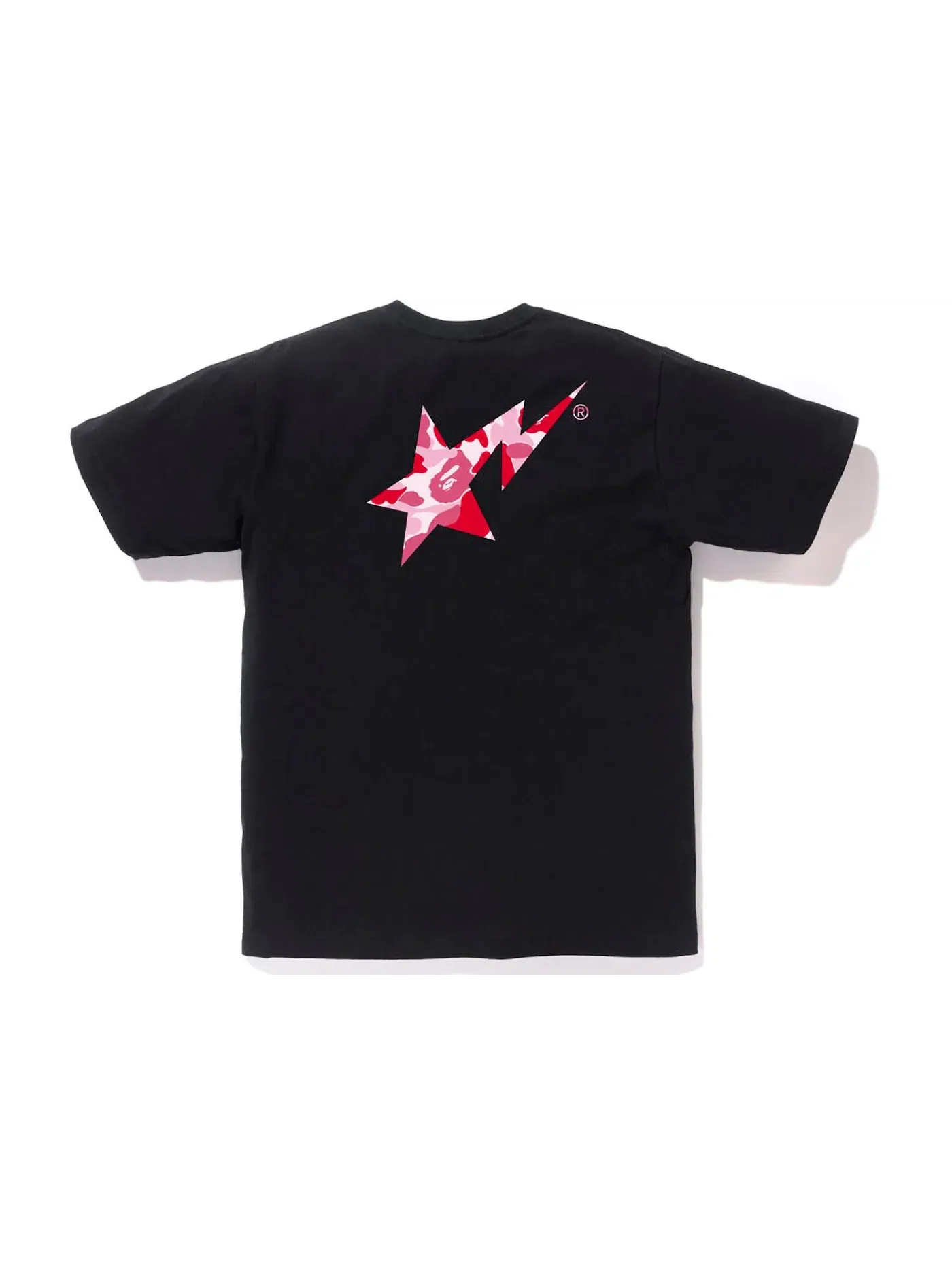 Мужская футболка с принтом Tee BAPE — изображение 2 из 2, черный розовый