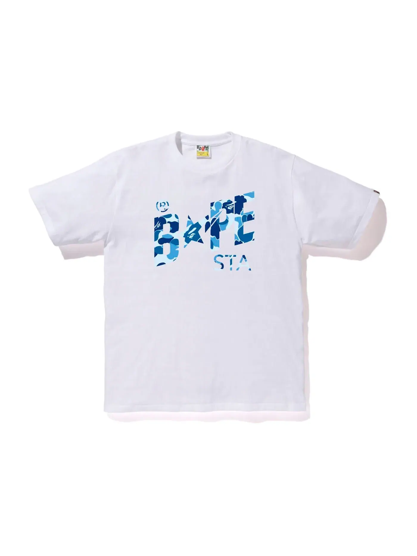 Мужская футболка с принтом ABC Camo BAPE BAPE — изображение 1 из 2, белый синий
