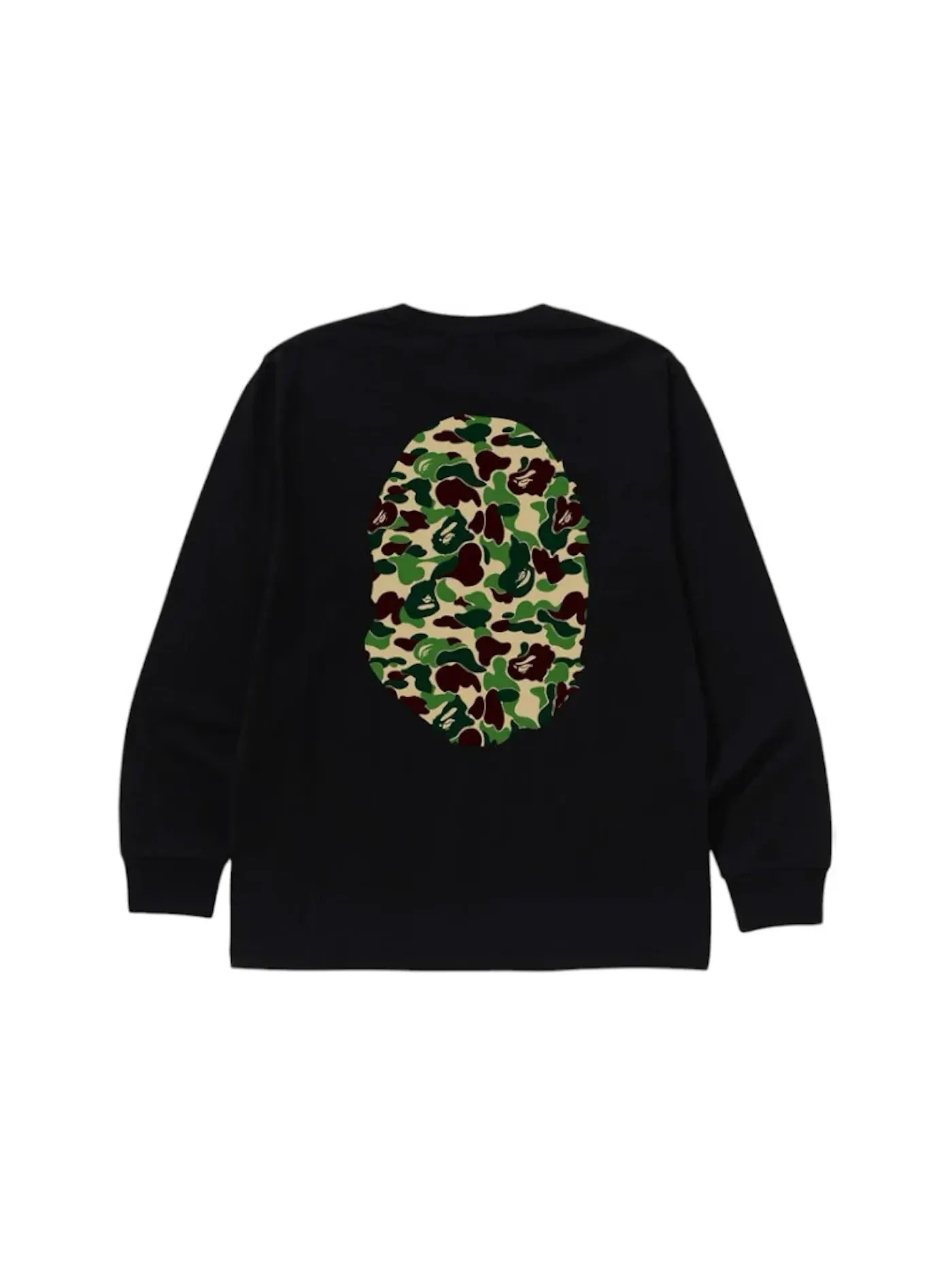 Мужская футболка с длинным рукавом с принтом BAPE Tee BAPE — изображение 2 из 2, черный/зеленый