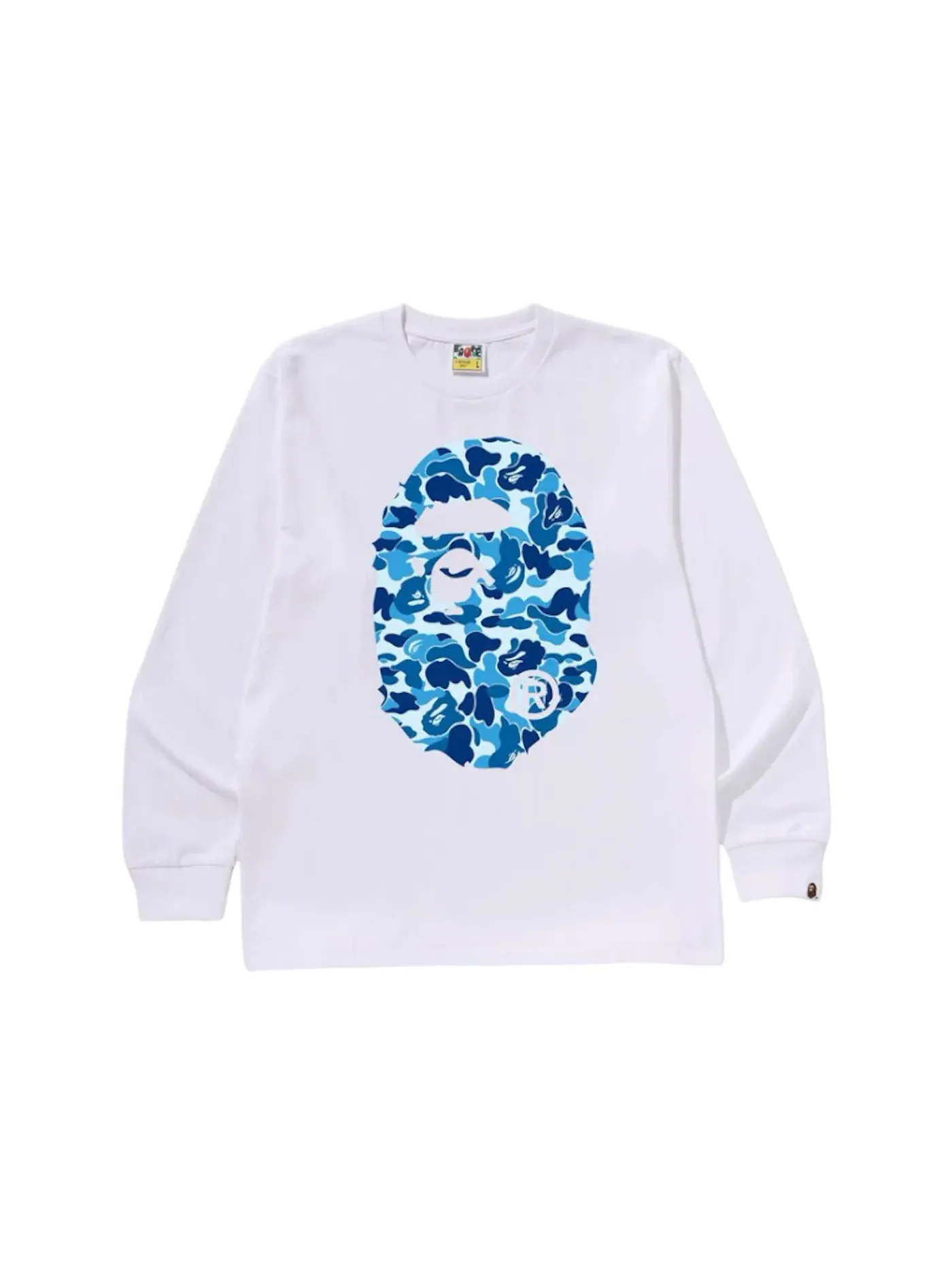 Мужская футболка с длинным рукавом Ape Head BAPE — изображение 1 из 2, белый/синий