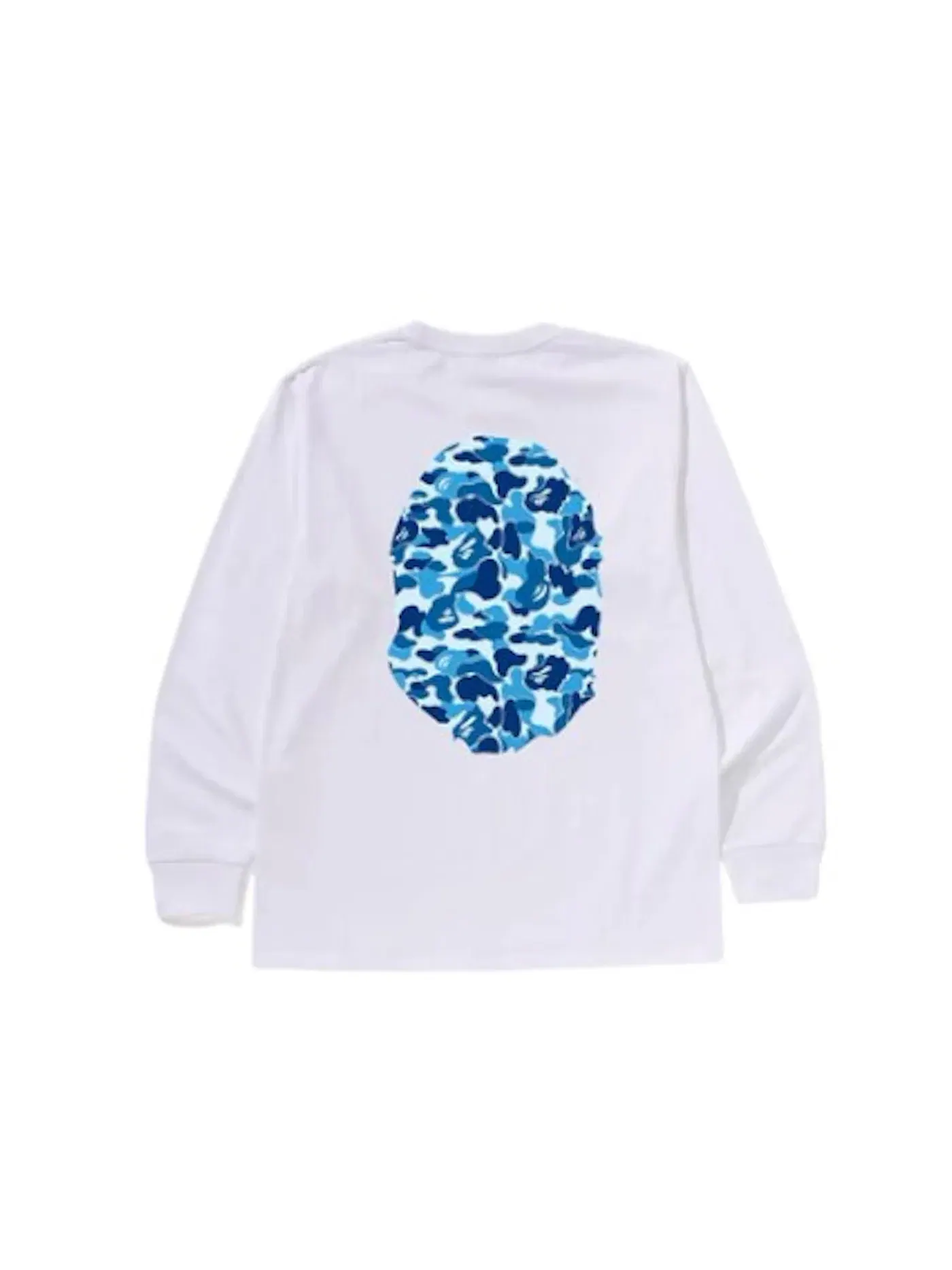 Мужская футболка с длинным рукавом Ape Head BAPE — изображение 2 из 2, белый/синий