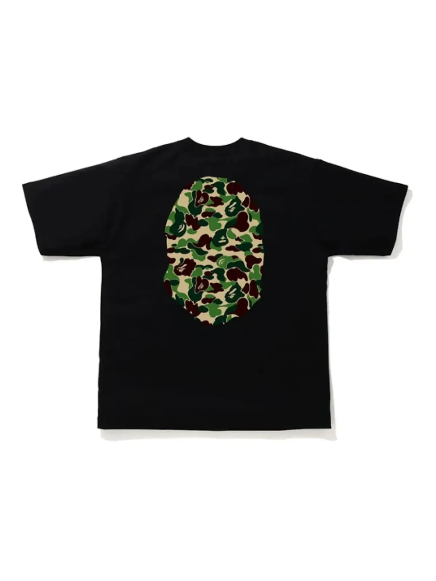 Мужская футболка с принтом BAPE ABC Camo Big Ape Head Relaxed Tee BAPE — изображение 2 из 2, черный/зеленый