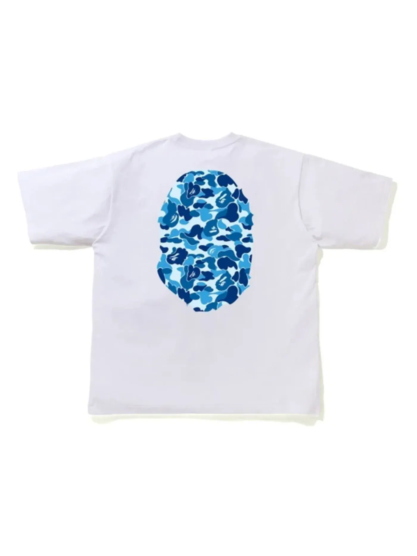 Мужская футболка с принтом BAPE ABC Camo Big Ape Head Relaxed Tee BAPE — изображение 2 из 2, белый/синий