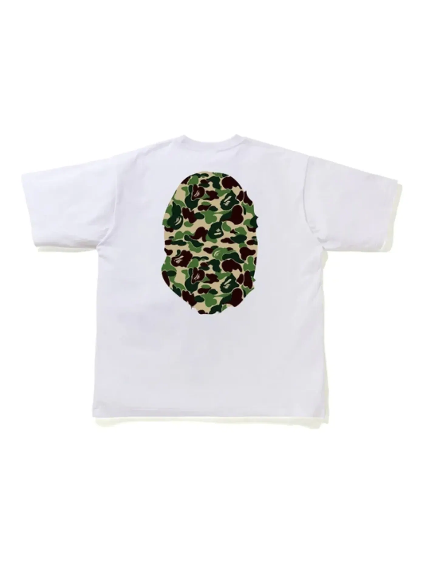 Мужская футболка с принтом BAPE ABC Camo Big Ape Head Relaxed Tee BAPE — изображение 1 из 1, белый/зеленый