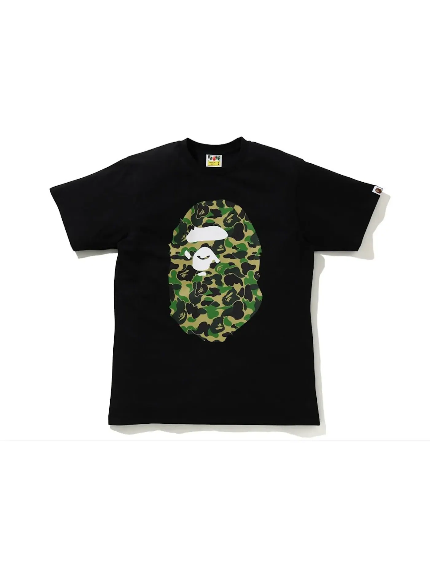 Мужская футболка с принтом BAPE ABC Camo Big Ape Head Tee BAPE — изображение 1 из 1, черный