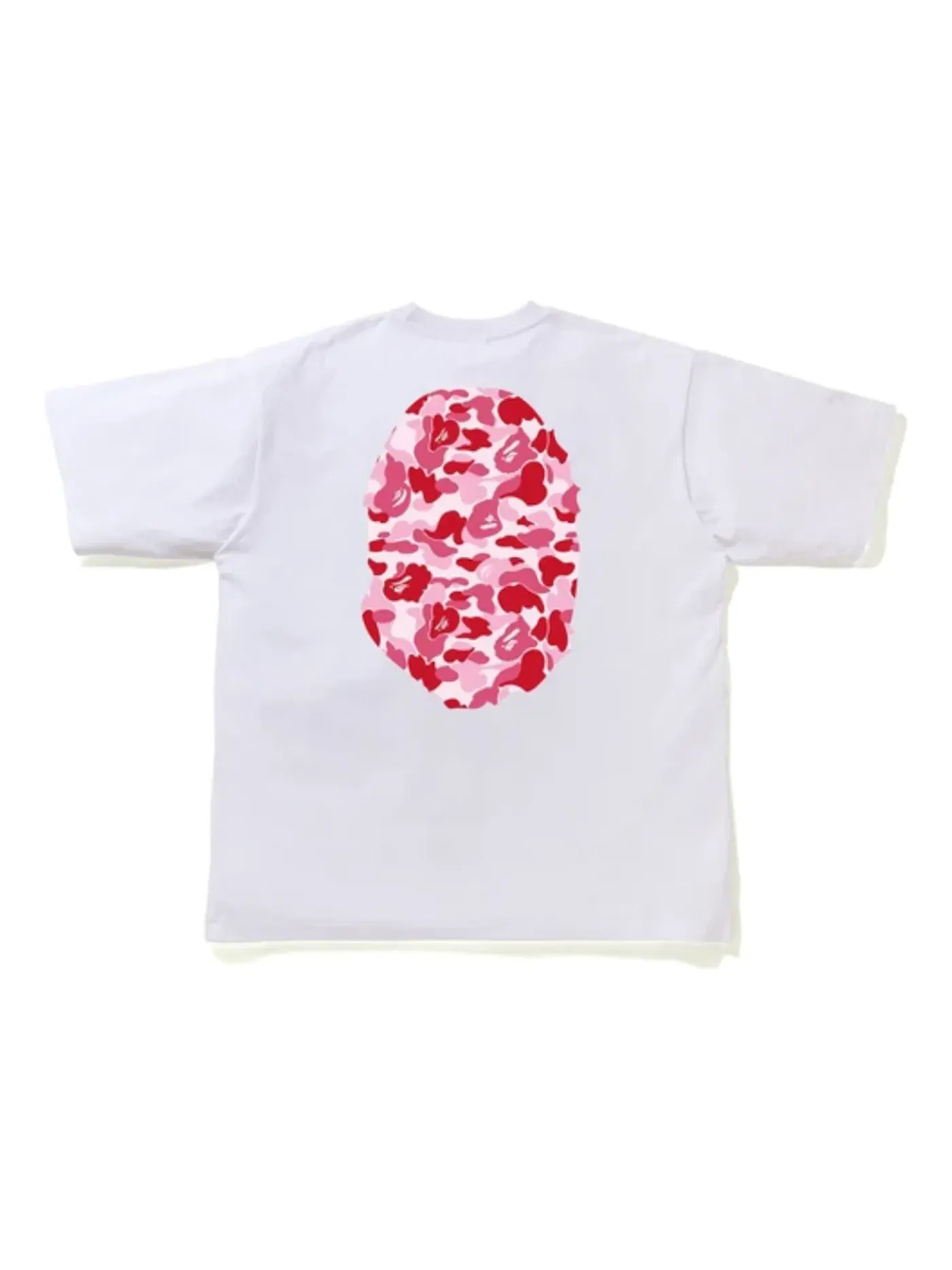 Мужская футболка с принтом BAPE ABC Camo Big Ape Head Relaxed Tee — изображение 2 из 2, белый/розовый