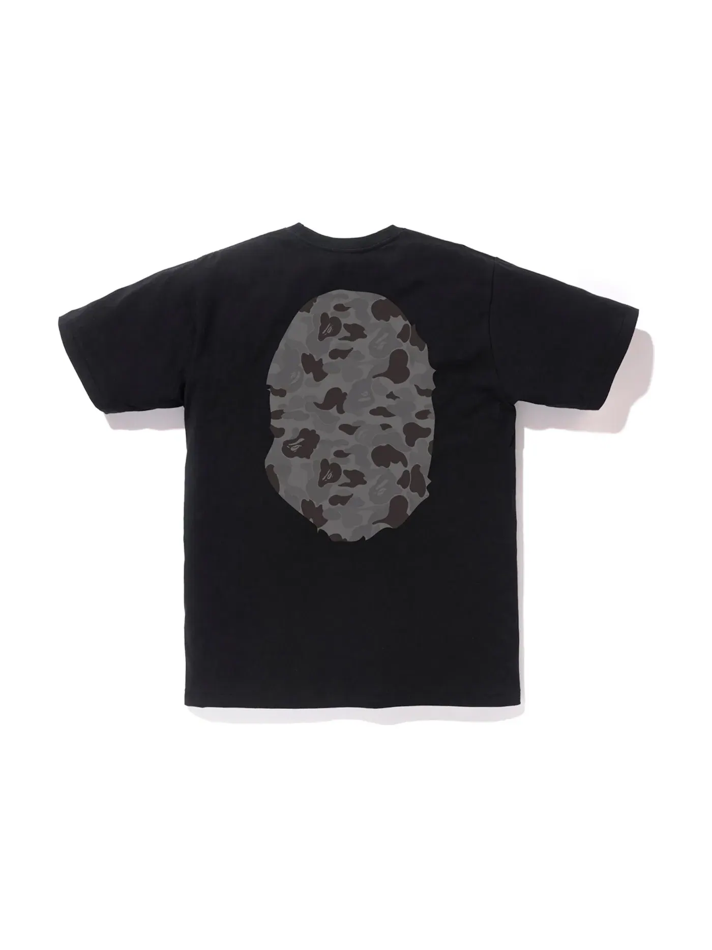 Мужская футболка с принтом BAPE ABC Camo Big Ape Head Tee — изображение 2 из 2, черный/черный