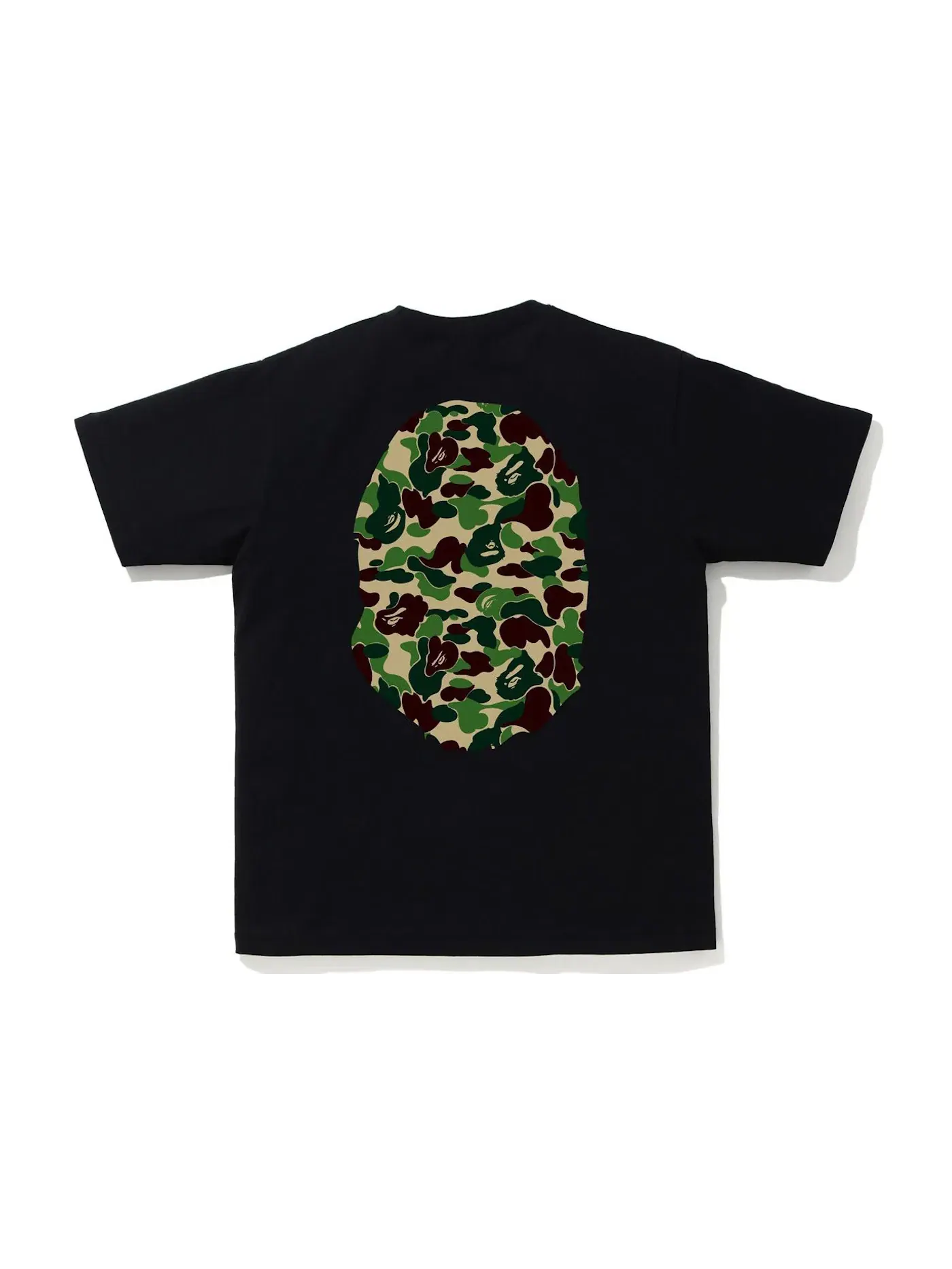 Мужская футболка с принтом BAPE ABC Camo Big Ape Tee BAPE — изображение 2 из 2, черный/зеленый