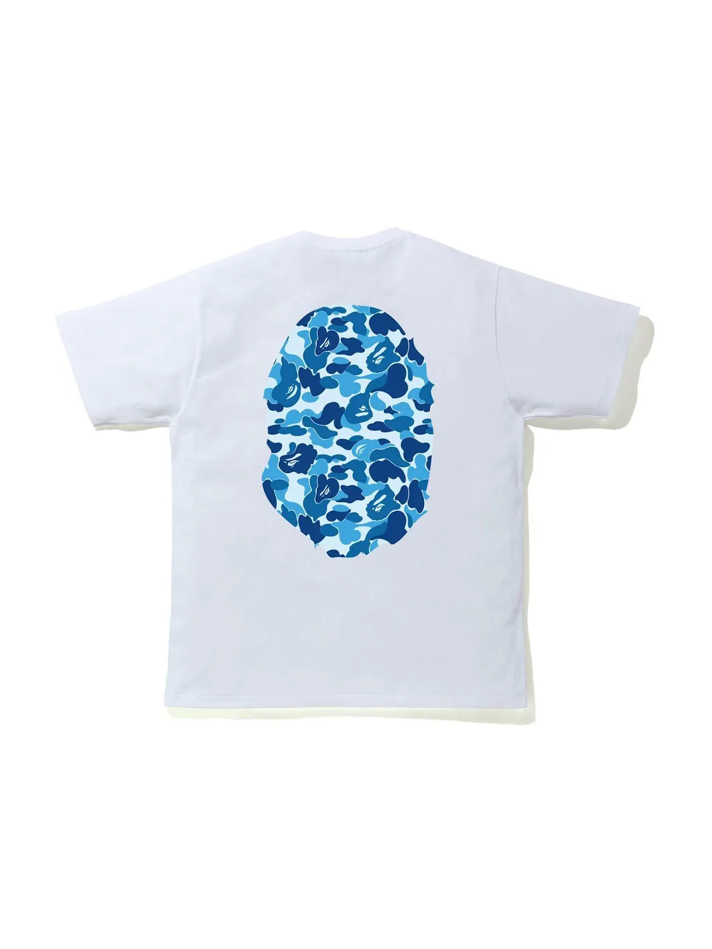 Мужская футболка с принтом BAPE ABC Camo Big Ape Tee BAPE — изображение 2 из 2, белый/синий