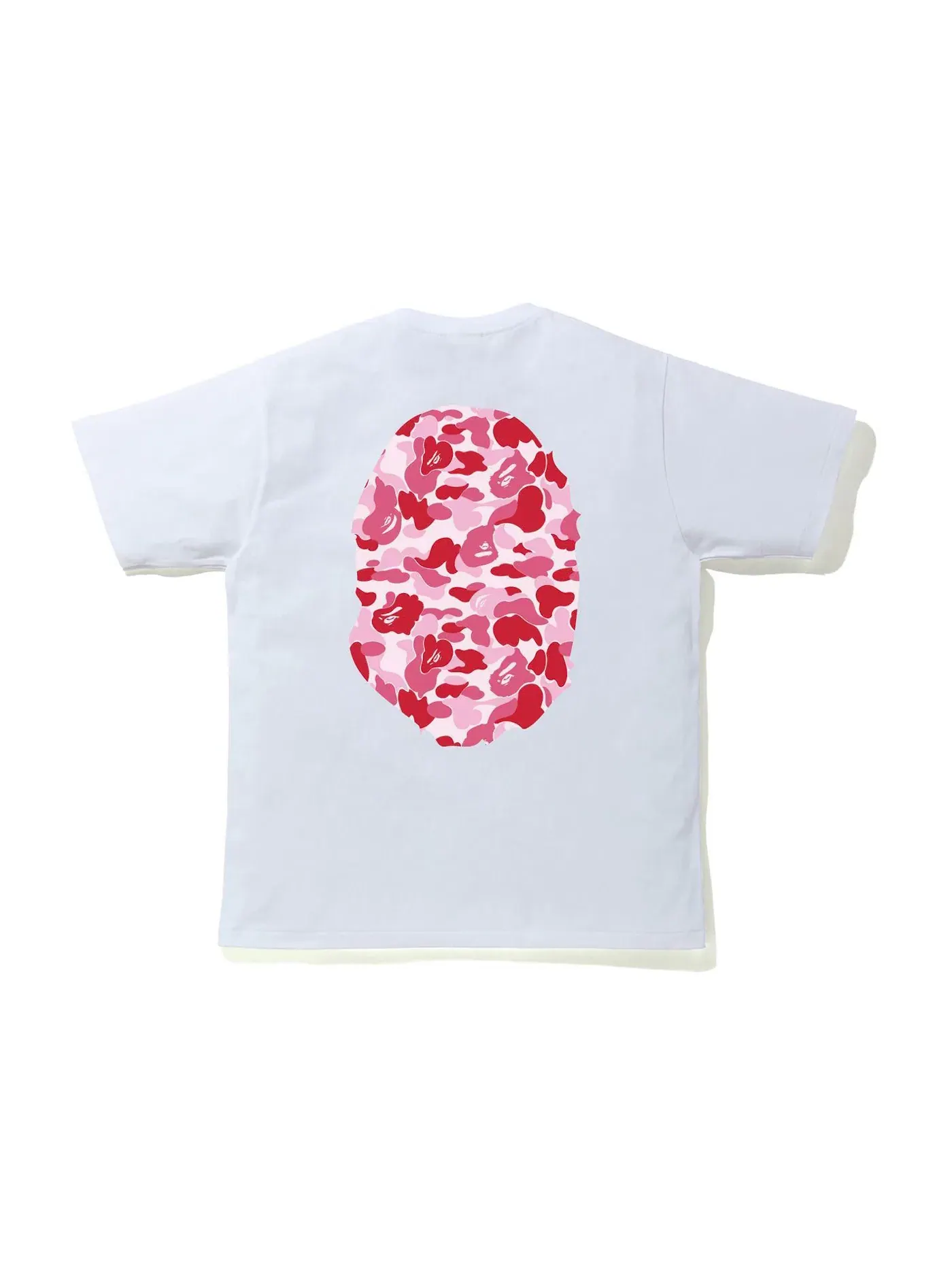 Мужская футболка с принтом ABC Camo Big Ape BAPE — изображение 2 из 2, белый/розовый