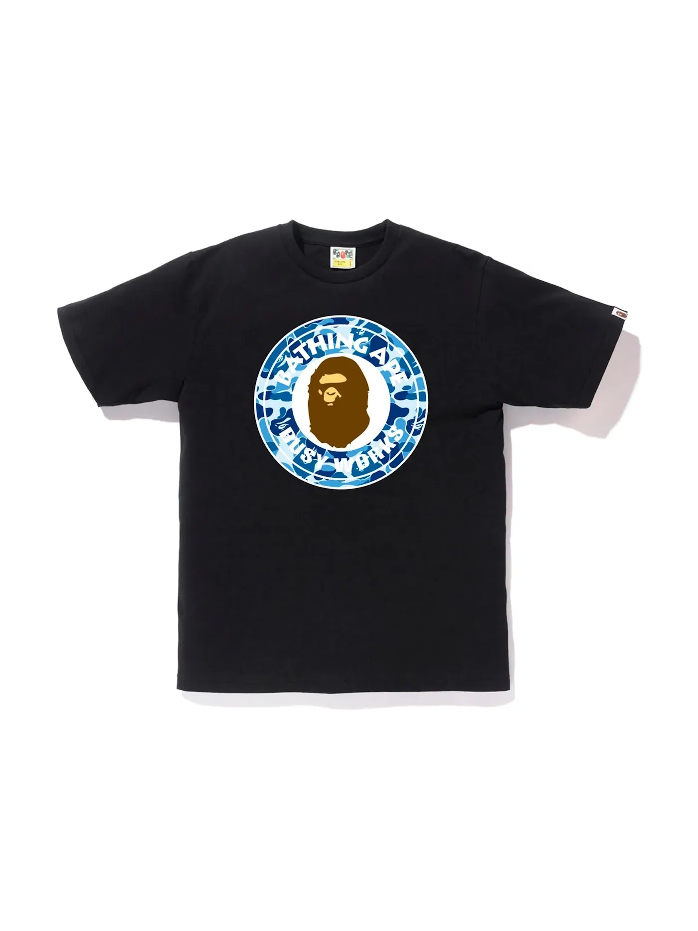 Мужская футболка с принтом BAPE ABC Camo Busy Works Tee — изображение 1 из 1, черный/синий