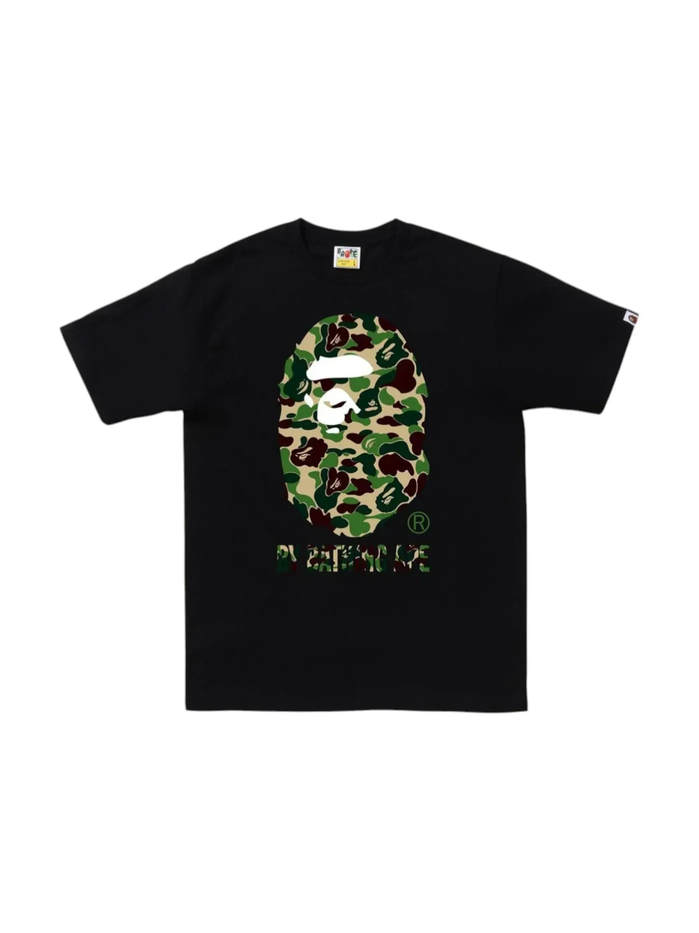 Мужская футболка с принтом Tee BAPE — изображение 1 из 1, черный/зеленый