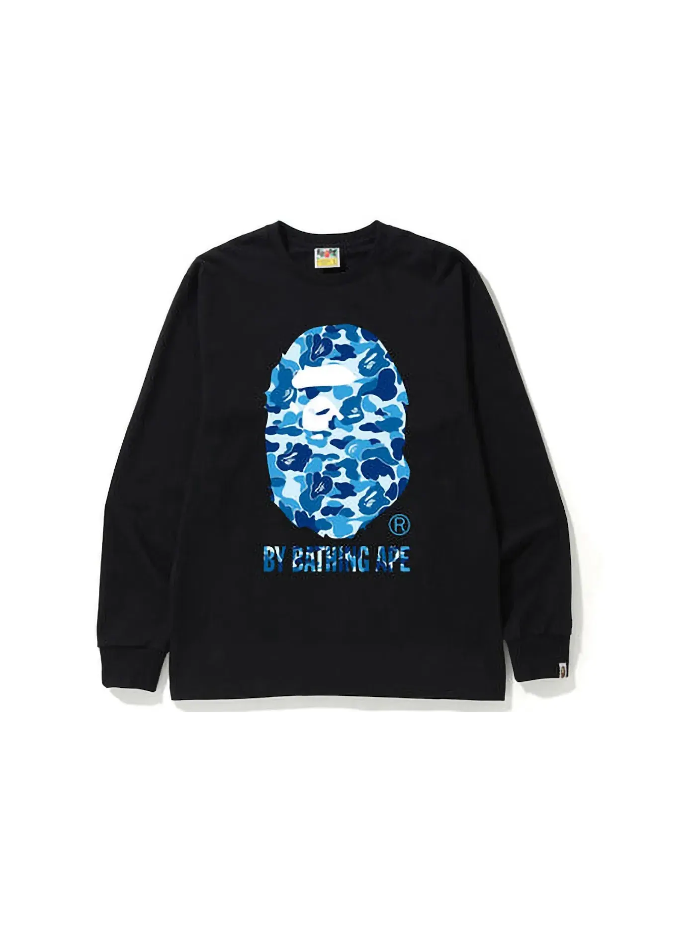 Мужская футболка с длинным рукавом ABC Camo By Bathing Ape BAPE — изображение 1 из 1, черный синий