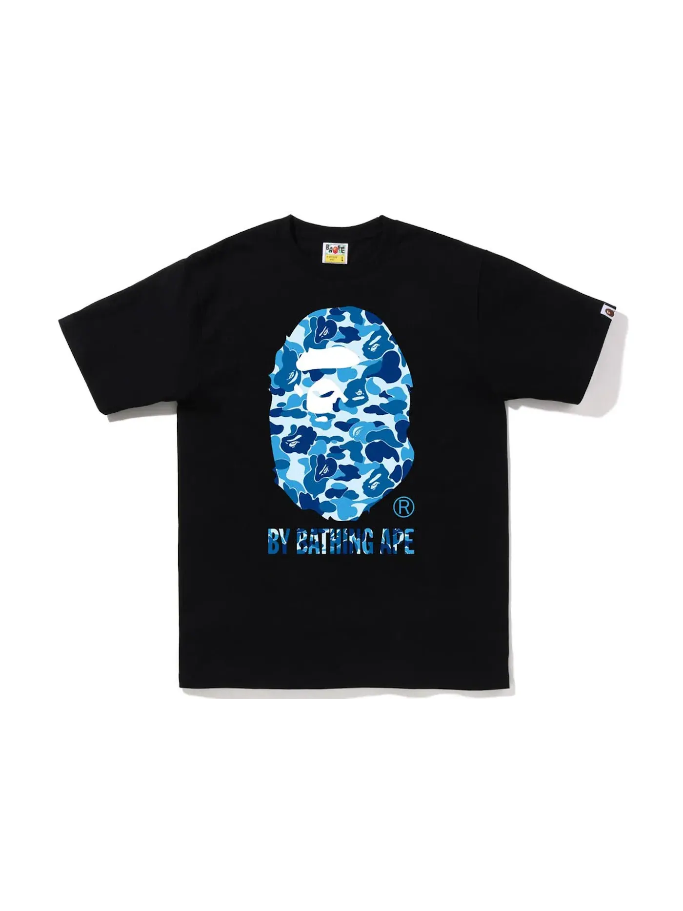 Мужская футболка с принтом Tee BAPE — изображение 1 из 1, черный/синий