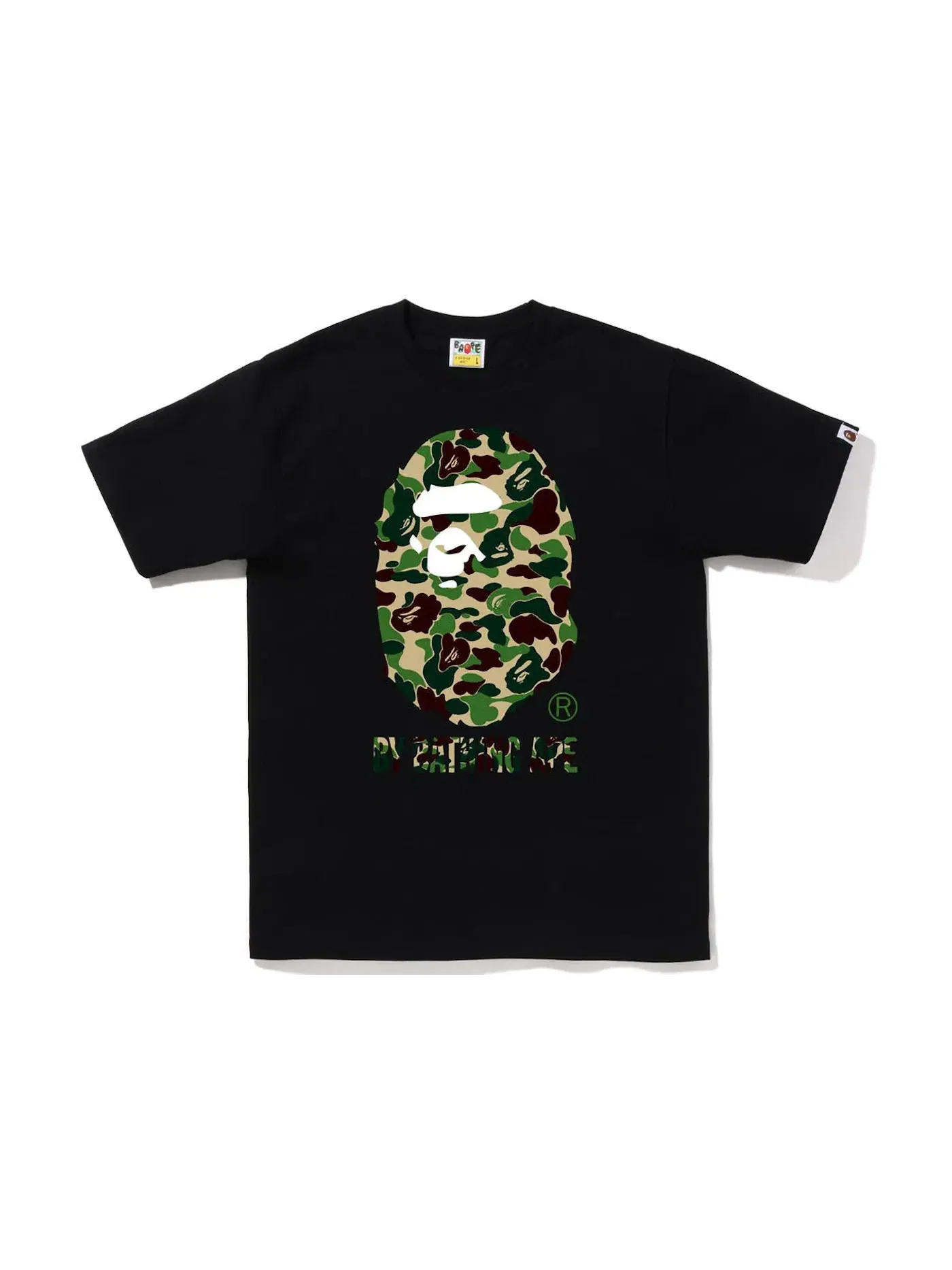 Мужская футболка с принтом Tee BAPE — изображение 1 из 1, черный/зеленый