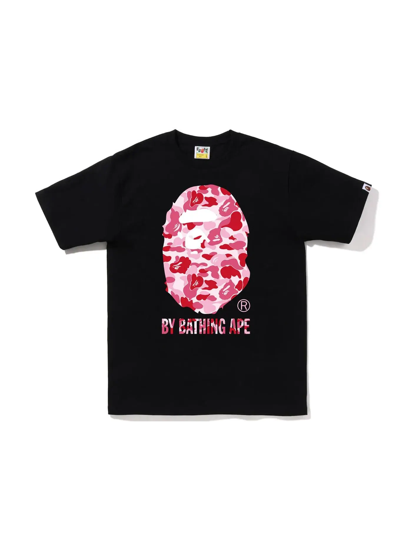 Мужская футболка с принтом BAPE ABC Camo By Bathing Ape Tee BAPE — изображение 1 из 1, черный/розовый
