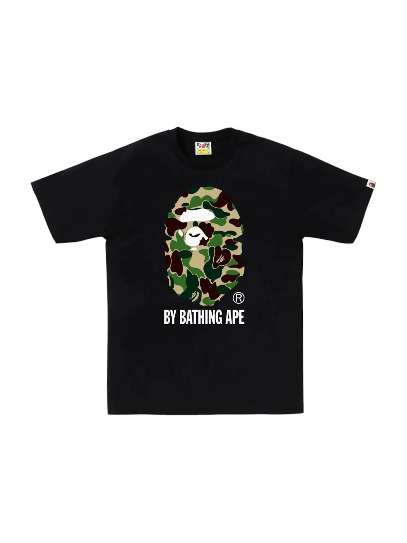 Мужская футболка с принтом BAPE ABC Camo By Bathing Ape Tee (FW25) BAPE — изображение 1 из 1, черный/зеленый