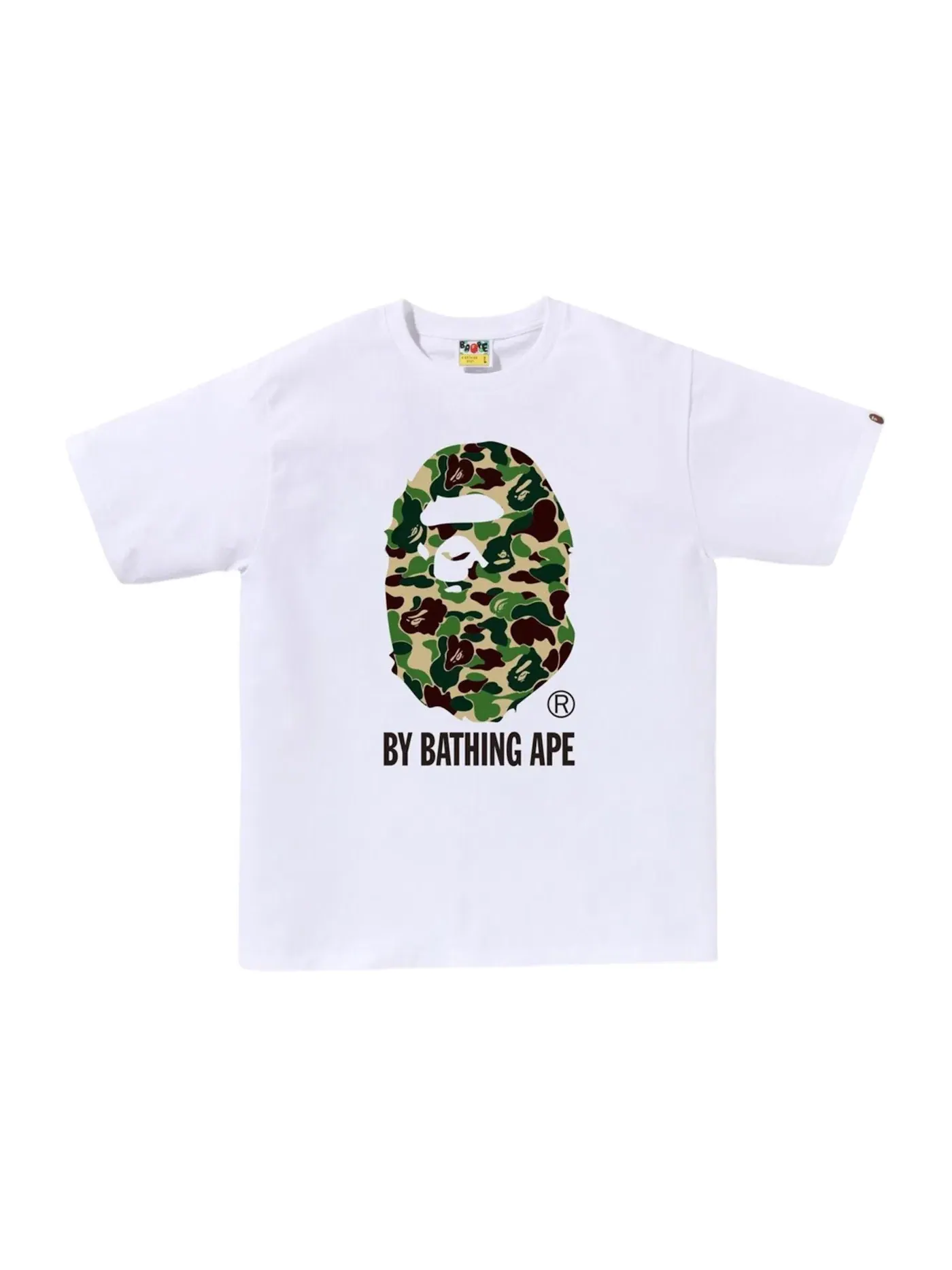 Мужская футболка с принтом Tee (FW25) BAPE — изображение 1 из 1, белый/зеленый