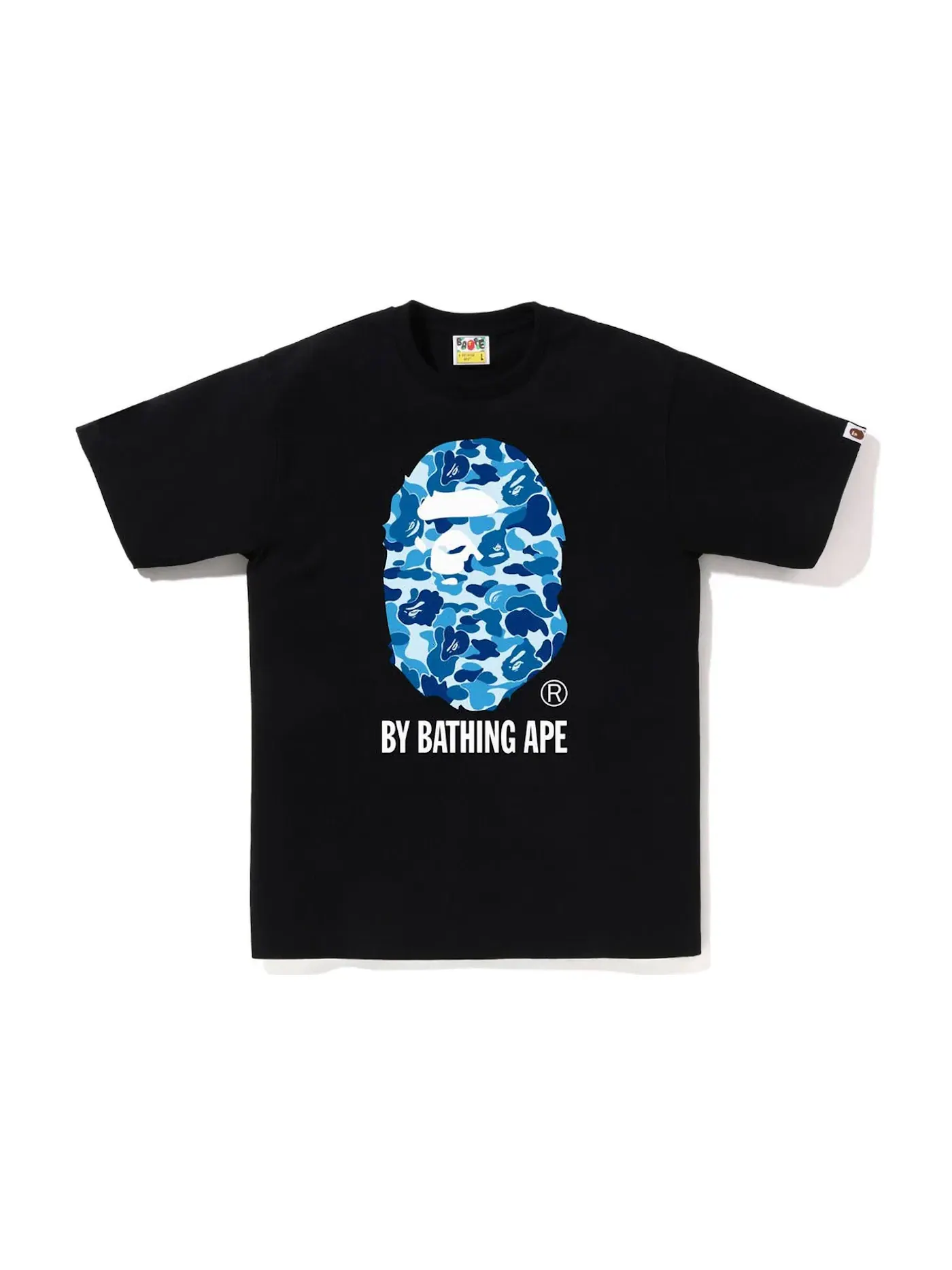 Мужская футболка с принтом Tee BAPE — изображение 1 из 1, черный/синий