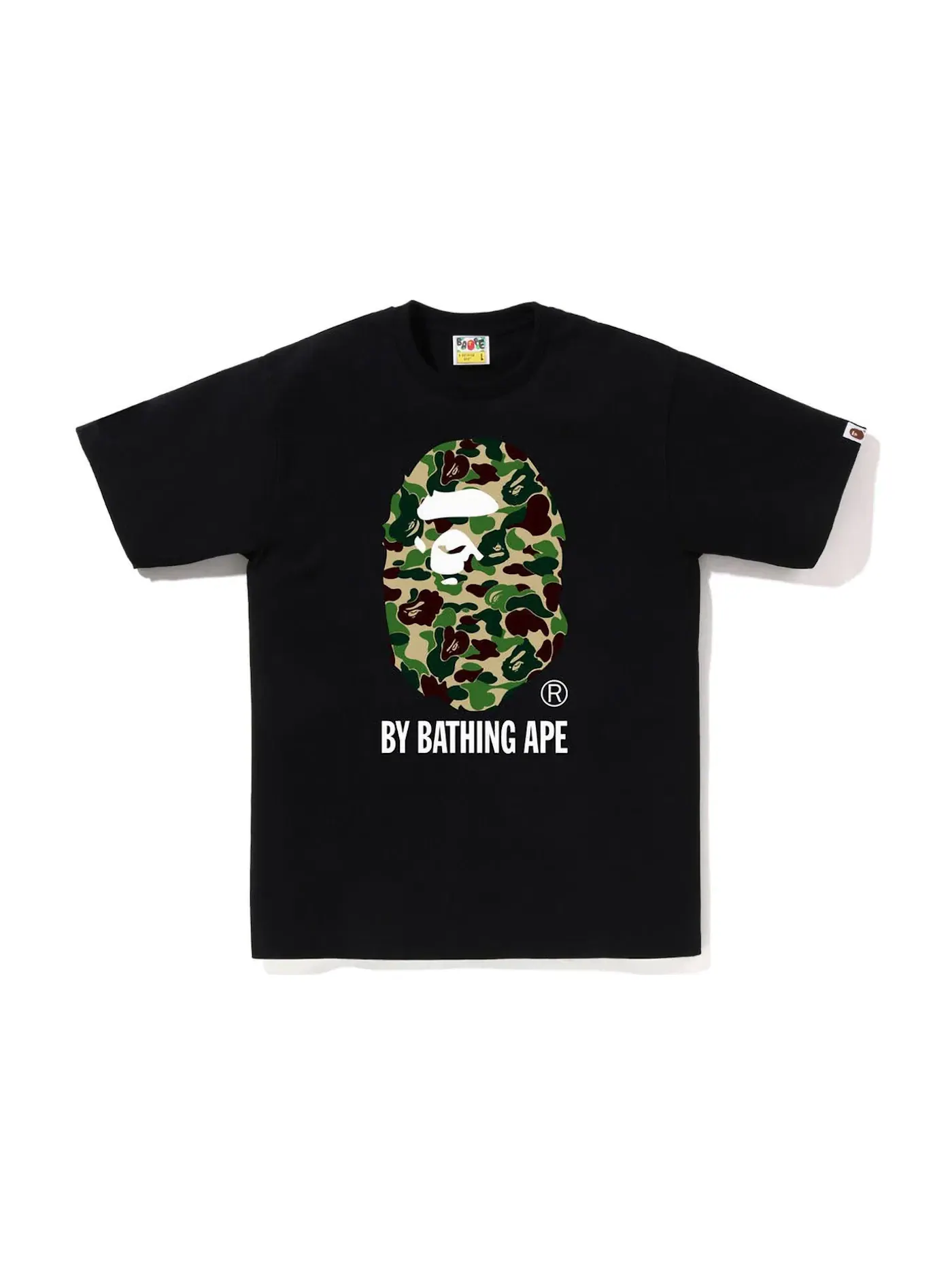 Мужская футболка с принтом ABC Camo BAPE — изображение 1 из 1, черный/зеленый