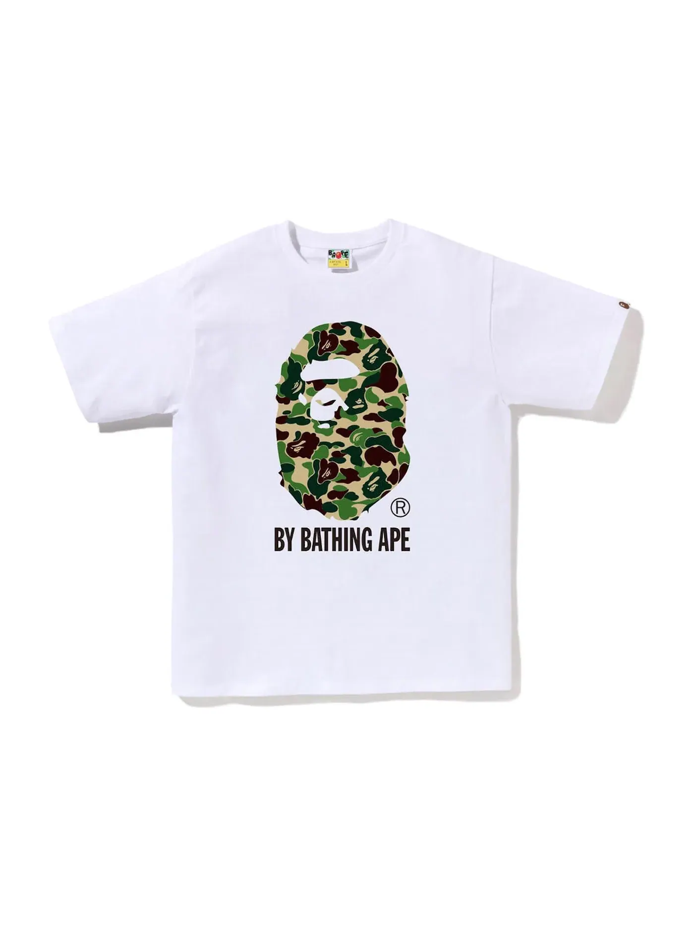 Мужская футболка с принтом ABC Camo Tee BAPE — изображение 1 из 1, белый/зеленый