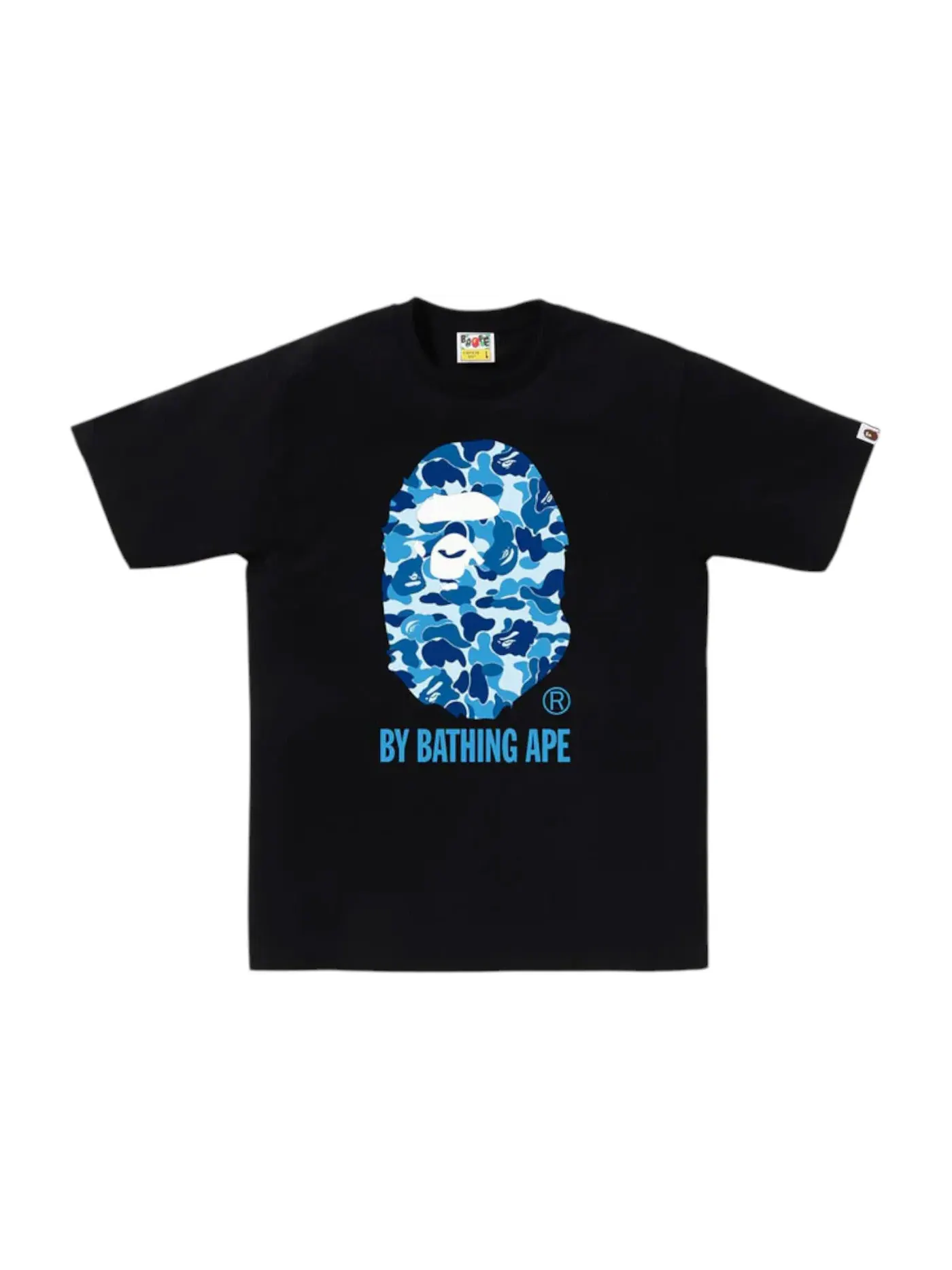 Мужская футболка с принтом BAPE ABC Camo By Bathing Ape Tee SS25 BAPE — изображение 1 из 1, черный/синий