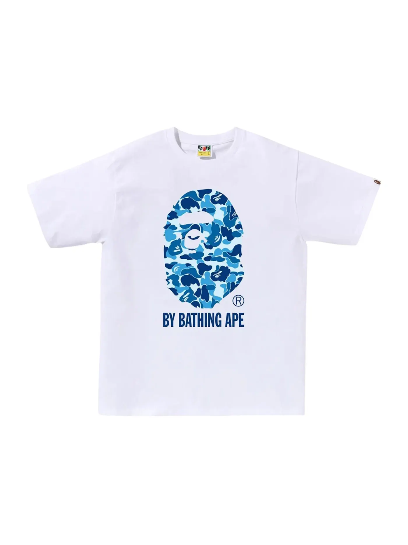 Мужская футболка с принтом ABC Camo BAPE Tee (SS25) BAPE — изображение 1 из 1, белый/синий