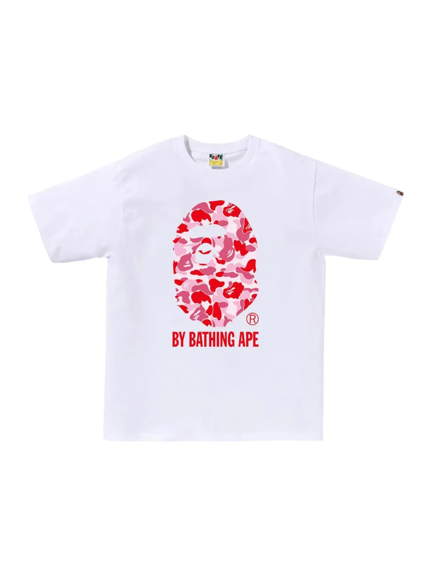 Мужская футболка с принтом Tee (SS25) BAPE — изображение 1 из 1, белый/розовый