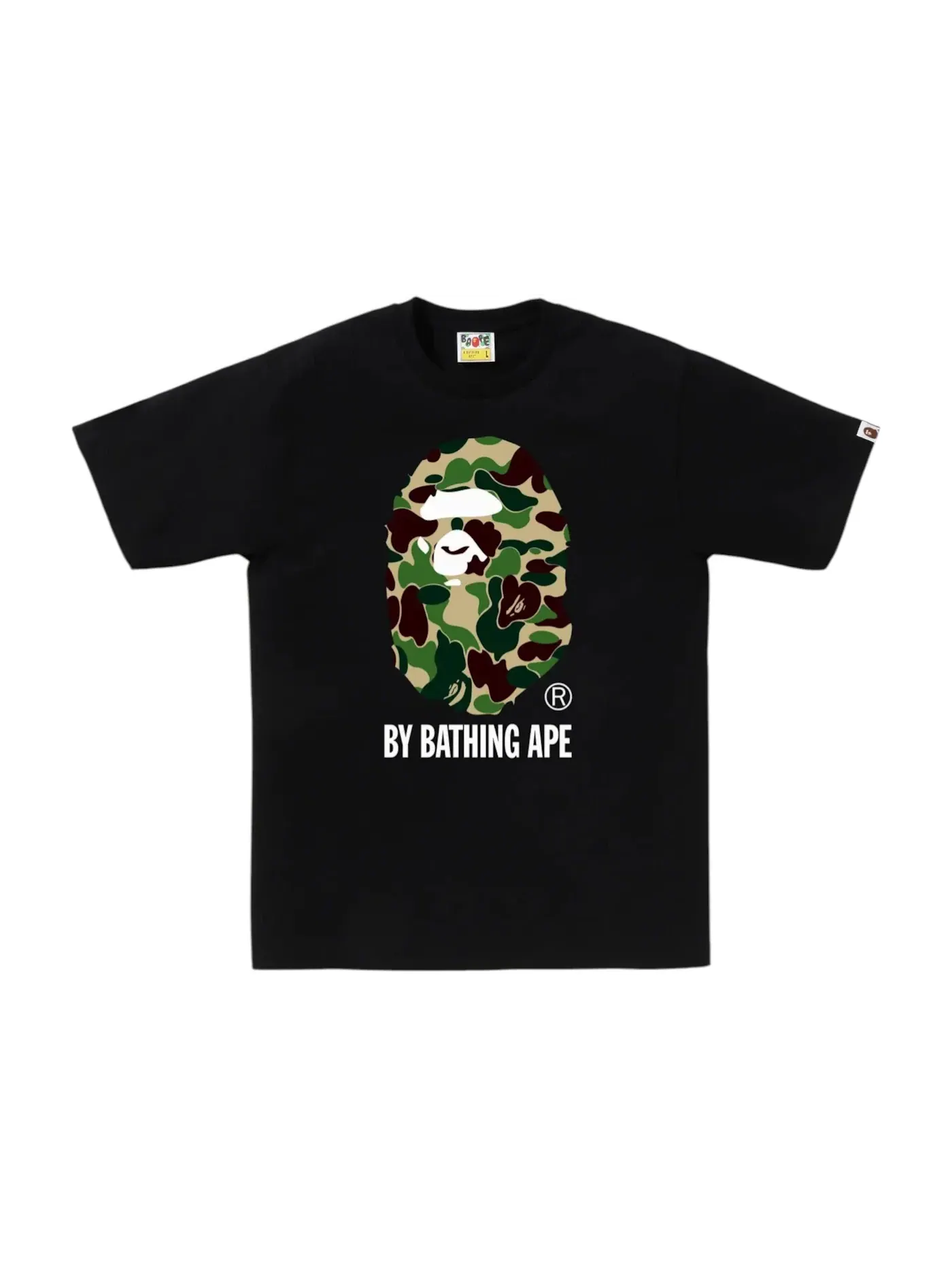 Мужская футболка с принтом Tee (SS26) BAPE — изображение 1 из 1, черный/зеленый