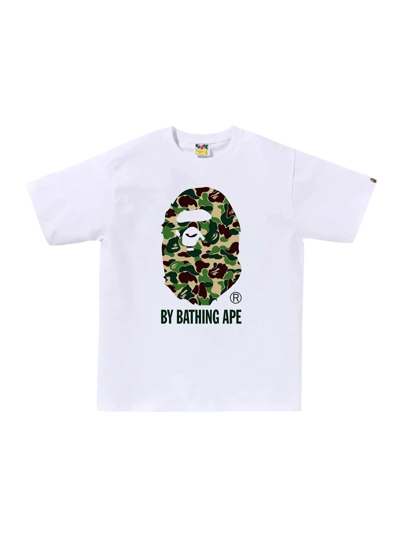 Мужская футболка с принтом BAPE Tee (SS26) BAPE — изображение 1 из 1, белый/зеленый