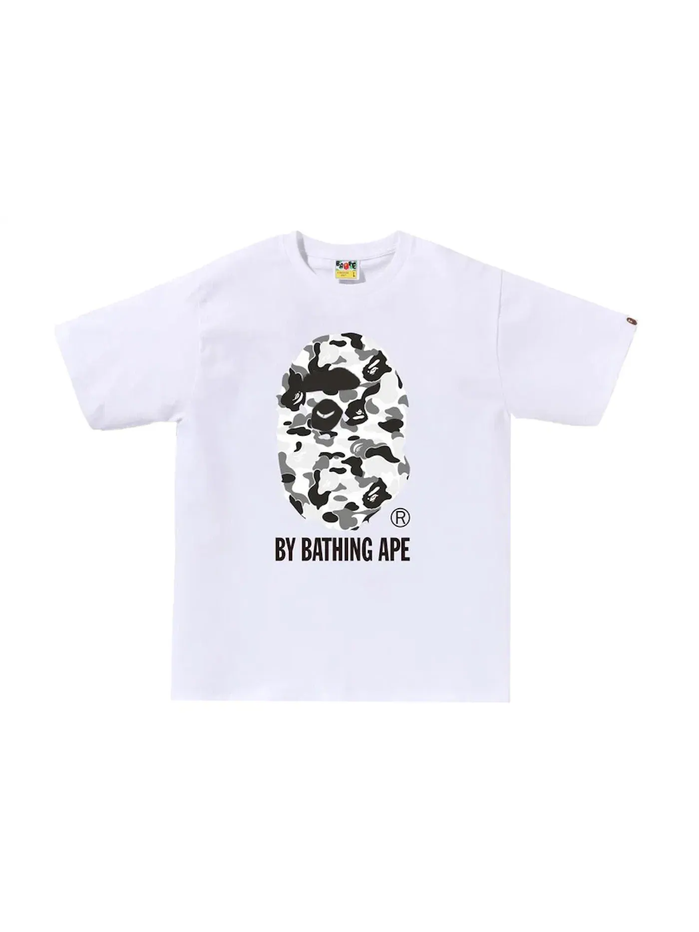 Мужская футболка с камуфляжным принтом BAPE ABC Camo By Bathing Ape Tee — изображение 1 из 1, белый/черный