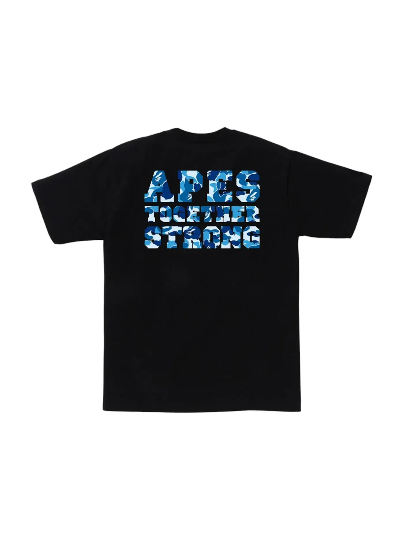 Мужская футболка с принтом BAPE ABC Camo College ATS Tee BAPE — изображение 1 из 2, черный/синий