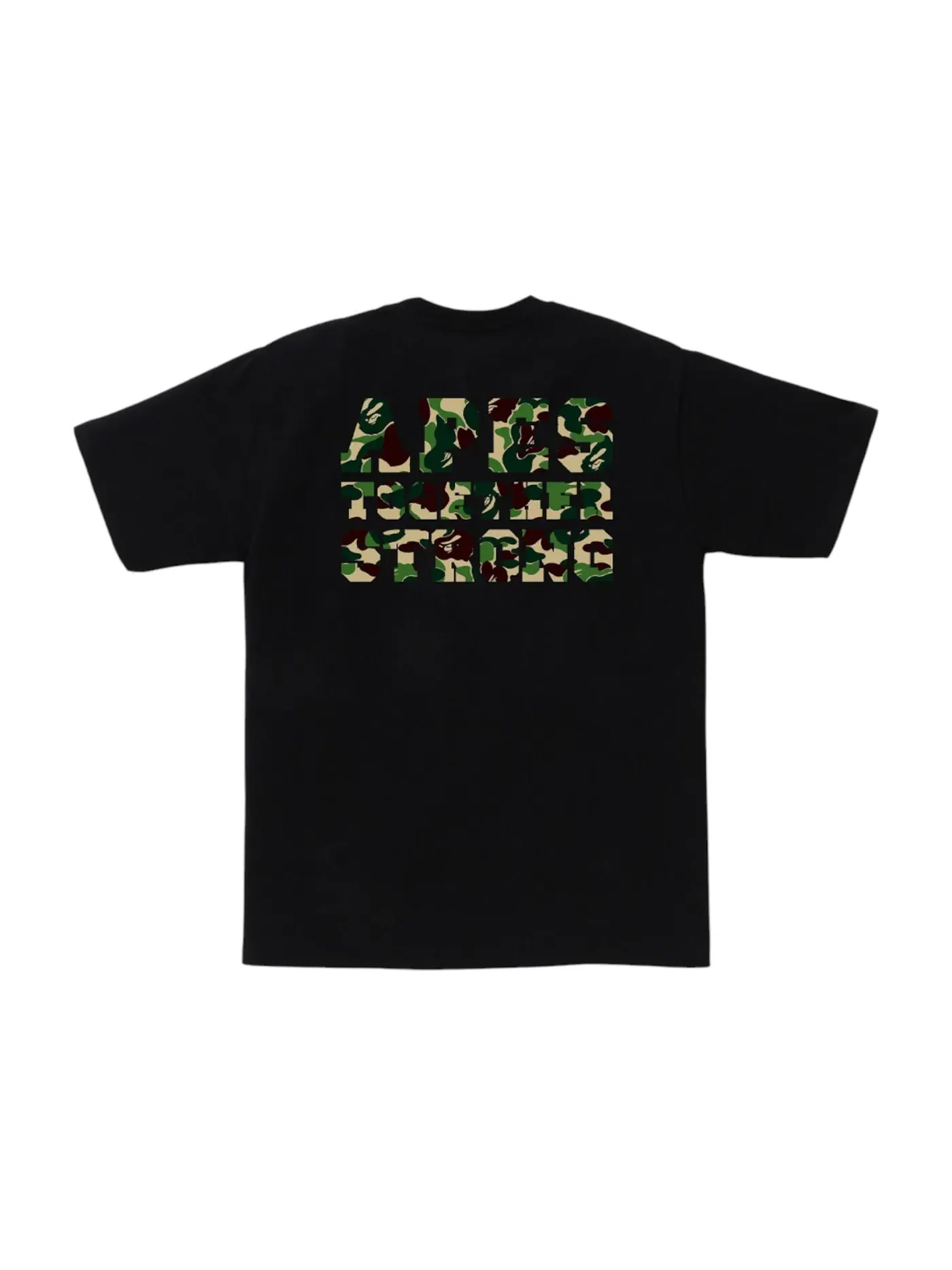 Мужская футболка с принтом BAPE ABC Camo College ATS Tee BAPE — изображение 1 из 2, черный/зеленый