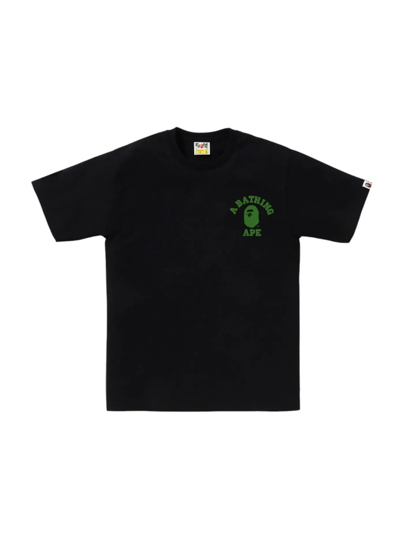 Мужская футболка с принтом BAPE ABC Camo College ATS Tee BAPE — изображение 2 из 2, черный/зеленый