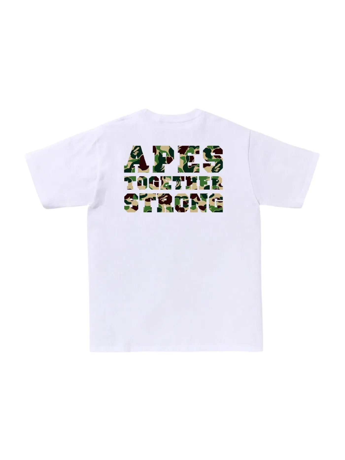 Мужская футболка с принтом BAPE ABC Camo College ATS Tee — изображение 1 из 2, белый/зеленый
